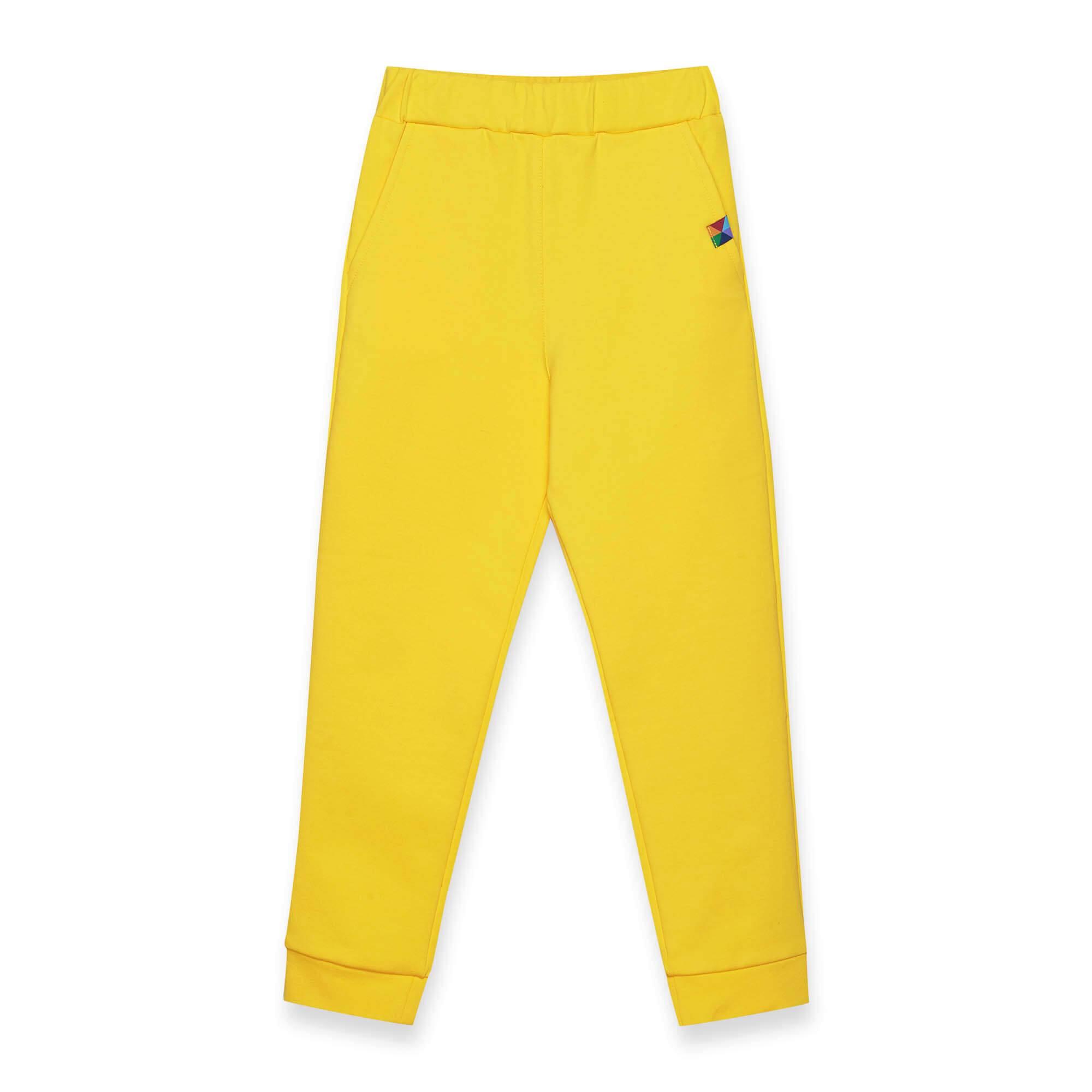 Żółte spodnie dresowe z kieszenią z tyłu 