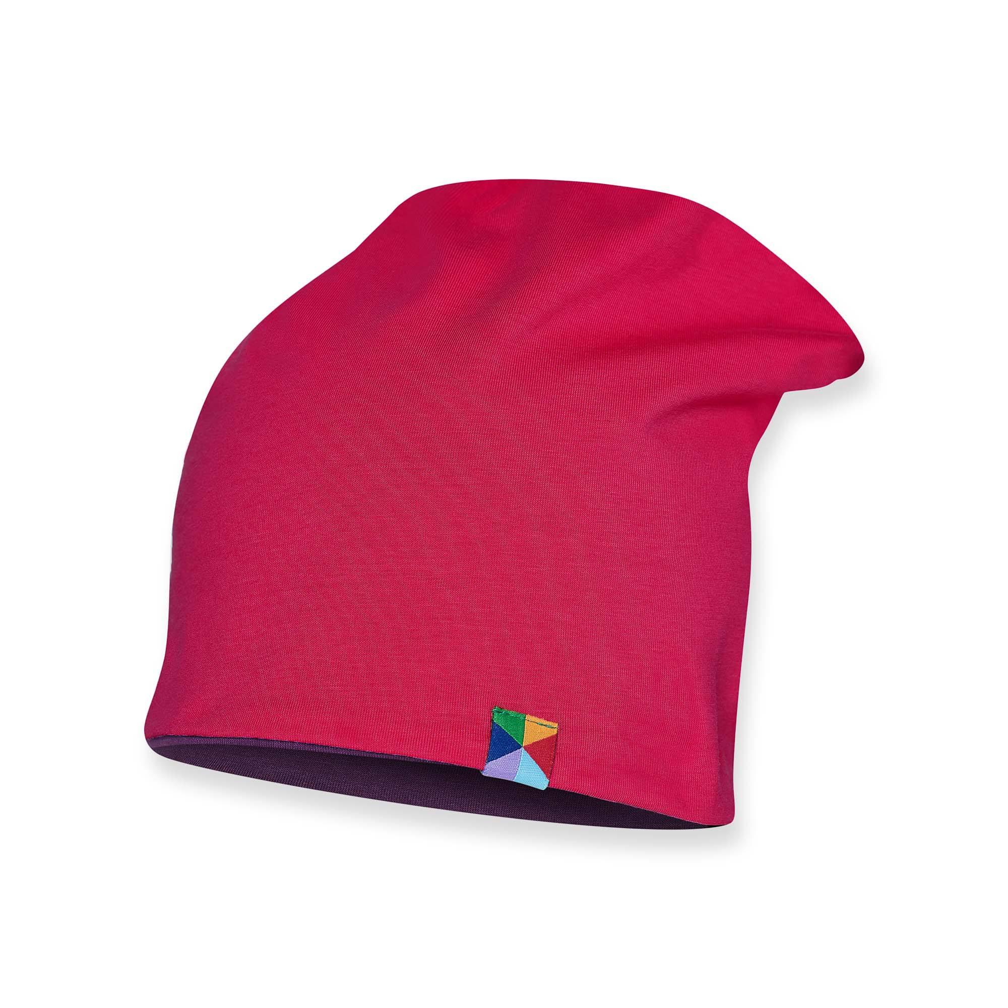 Różowo-fioletowa czapka dwustronna Junior