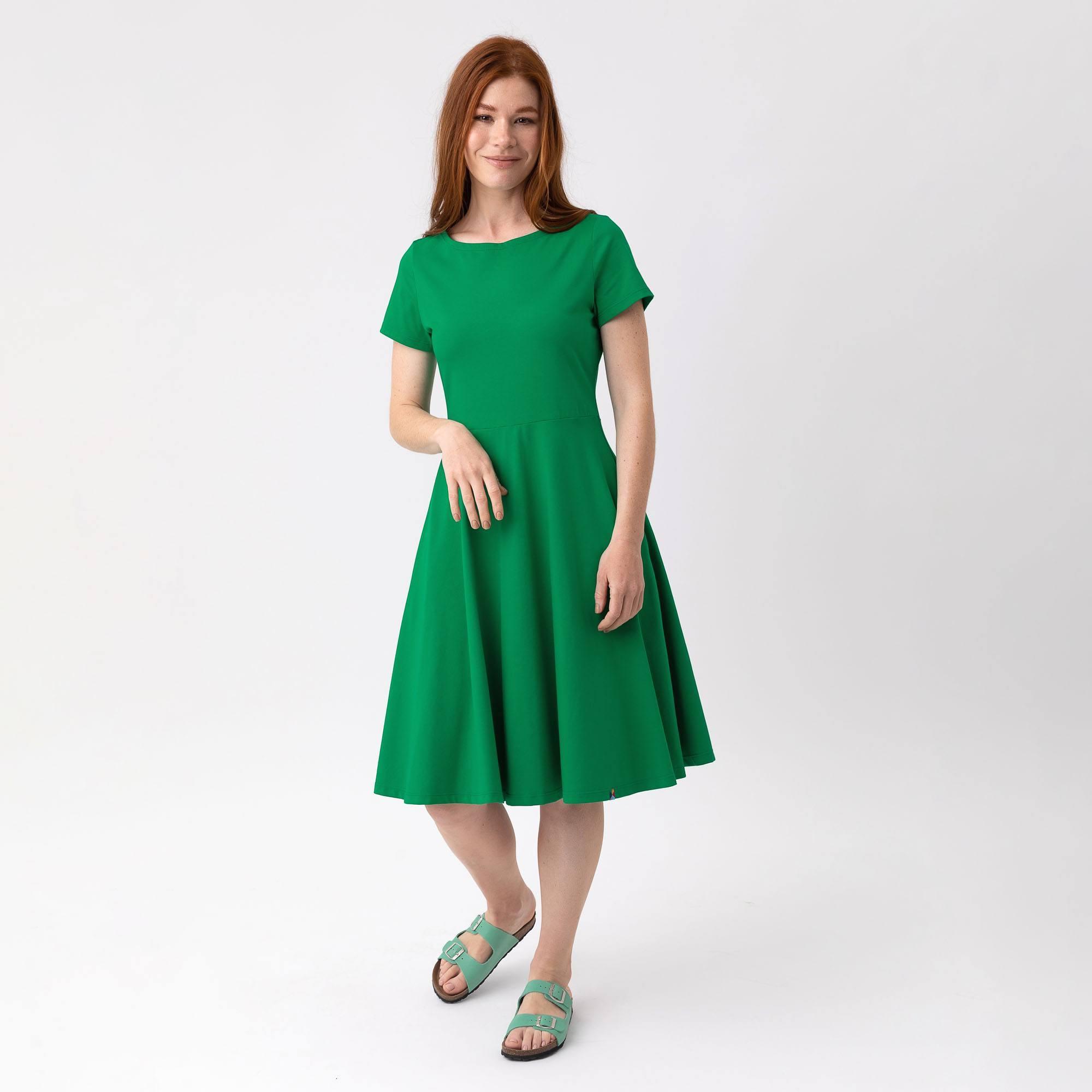 Zielona sukienka do kolan damska