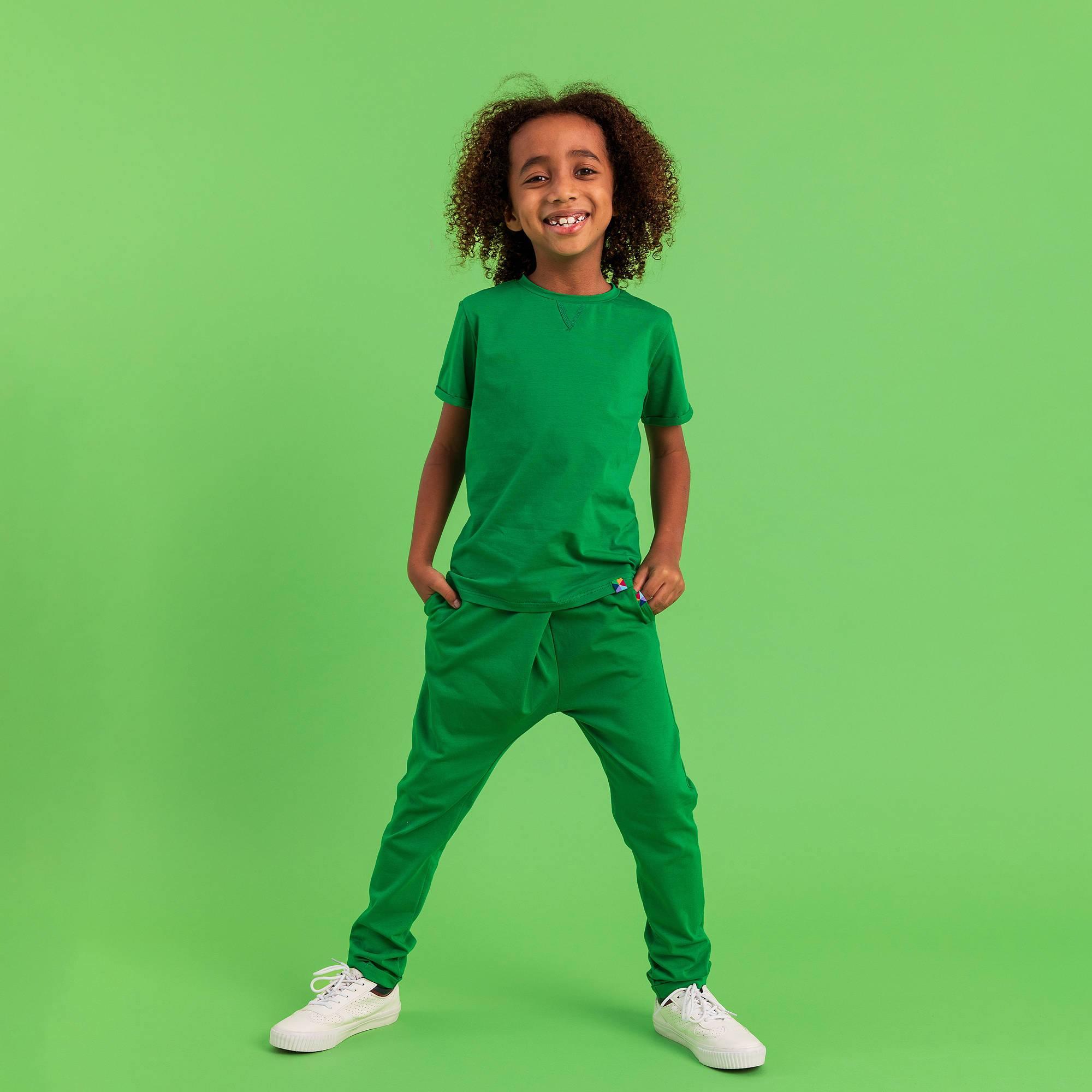 Zielone spodnie z zakładką