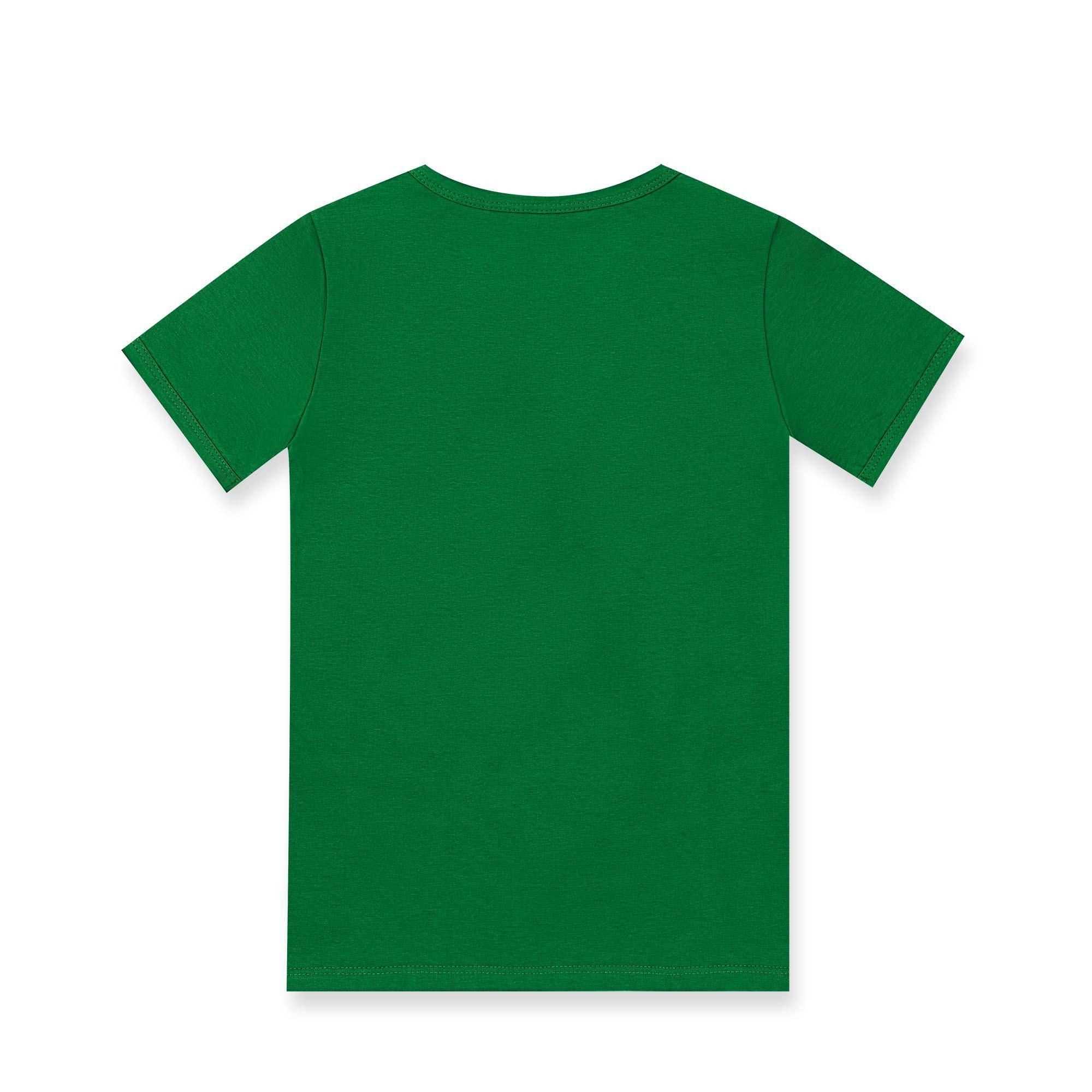 Miętowo-zielona koszulka dwukolorowa Junior