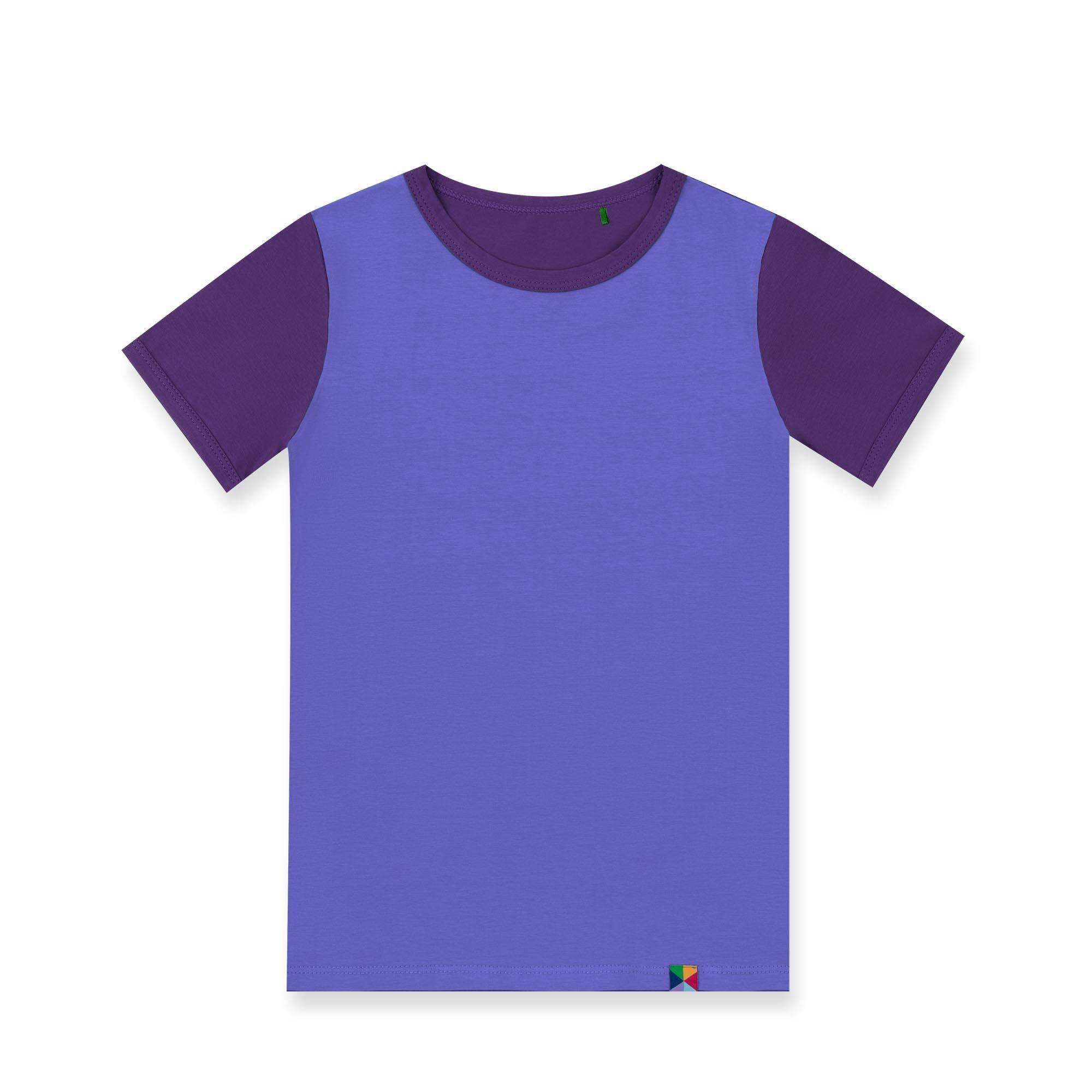 Barwinkowo-fioletowa koszulka dwukolorowa niemowlęca