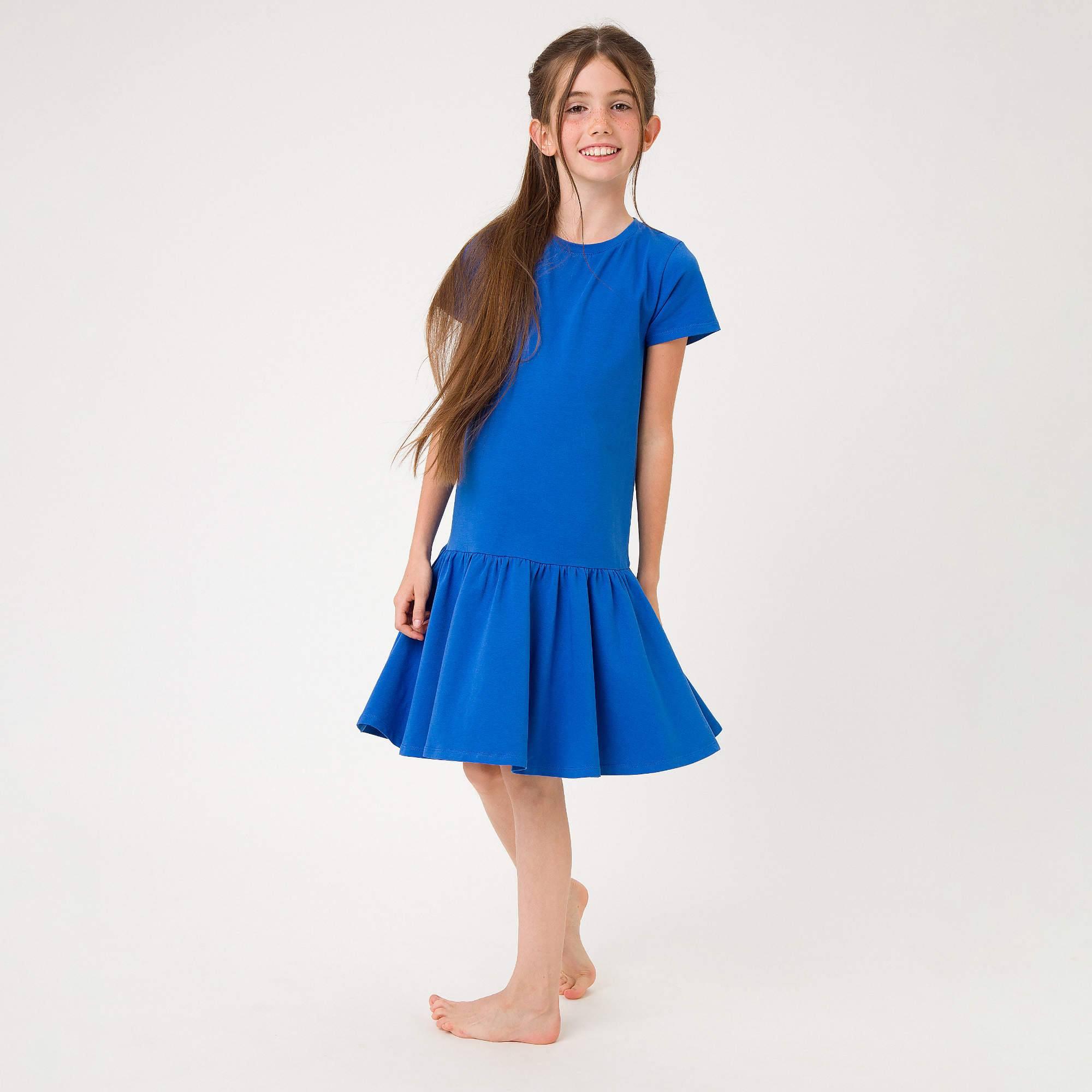 Niebieska sukienka z falbanką Junior