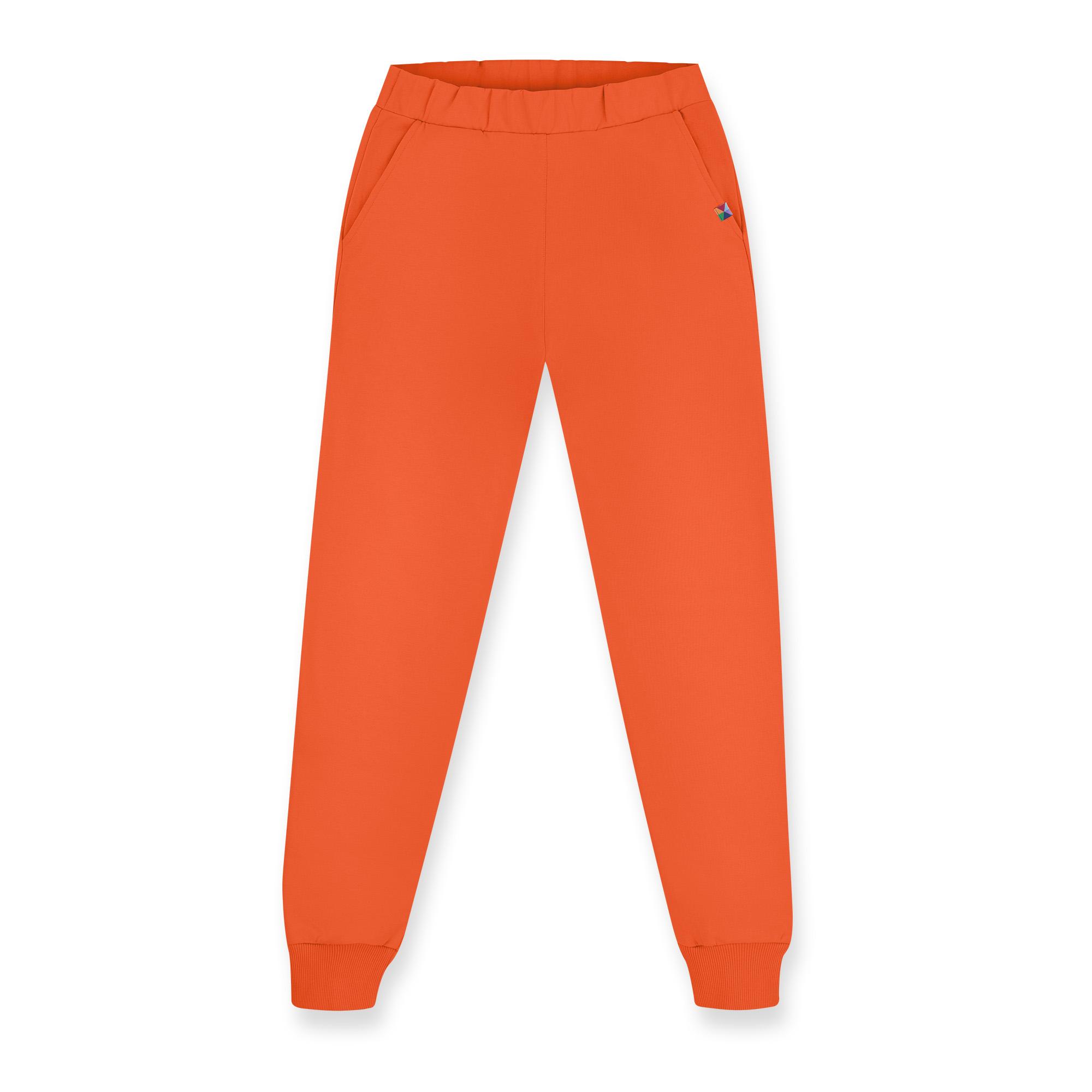 Pomarańczowe spodnie dresowe ze ściągaczem męskie