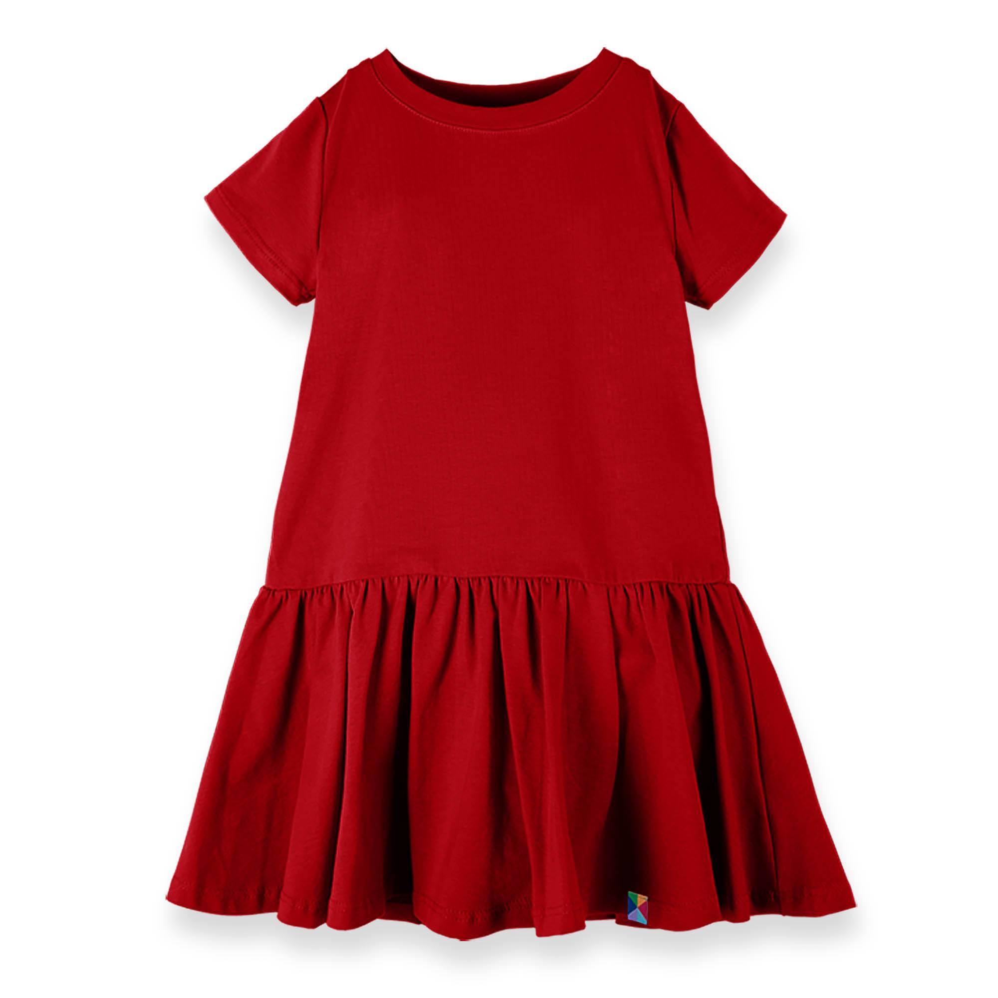 Czerwona sukienka z falbanką Junior