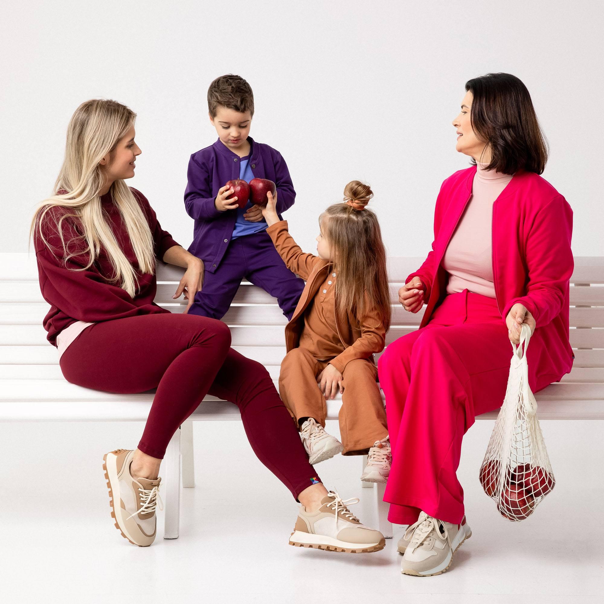 Bordowe legginsy damskie