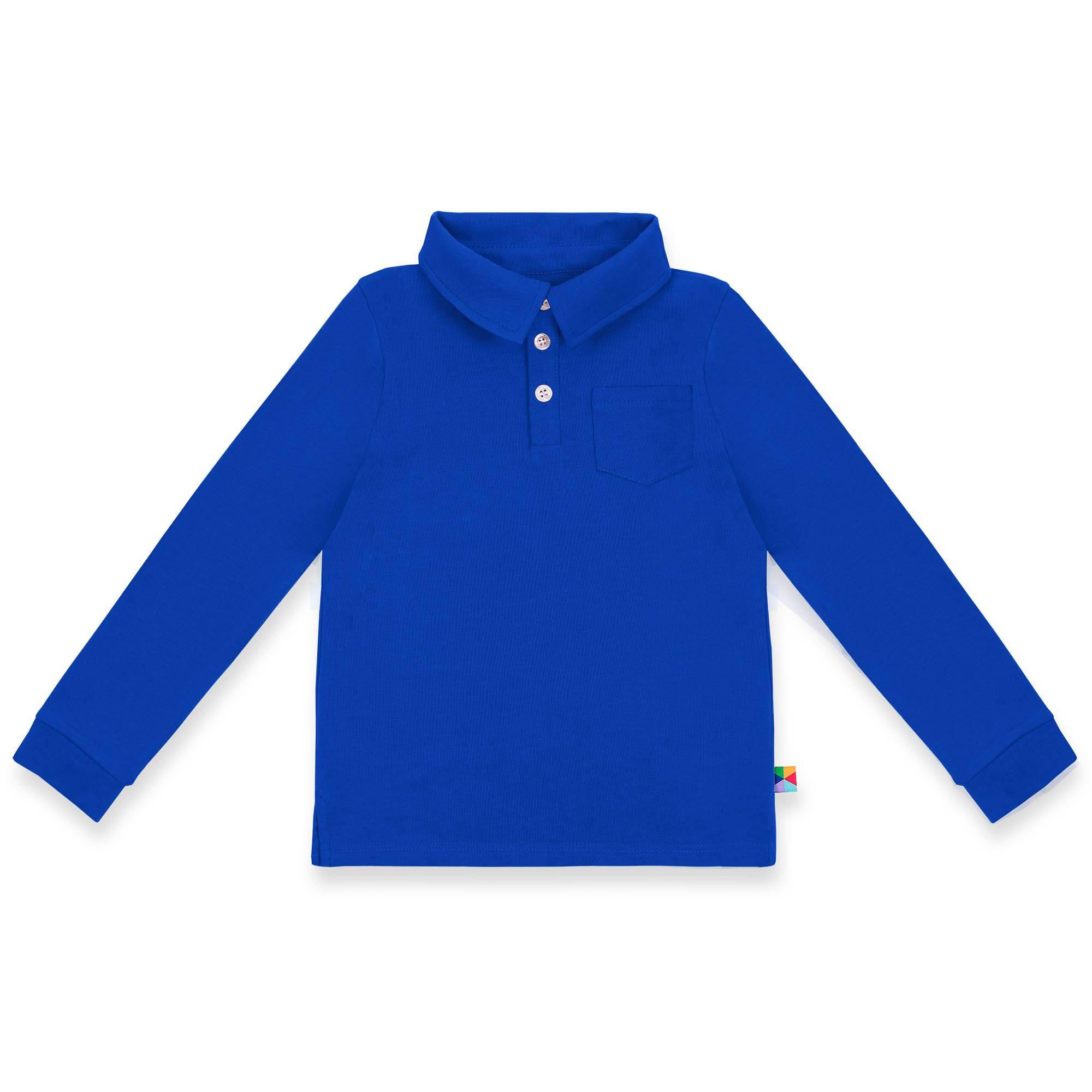 Niebieska koszulka Polo z długim rękawem Junior