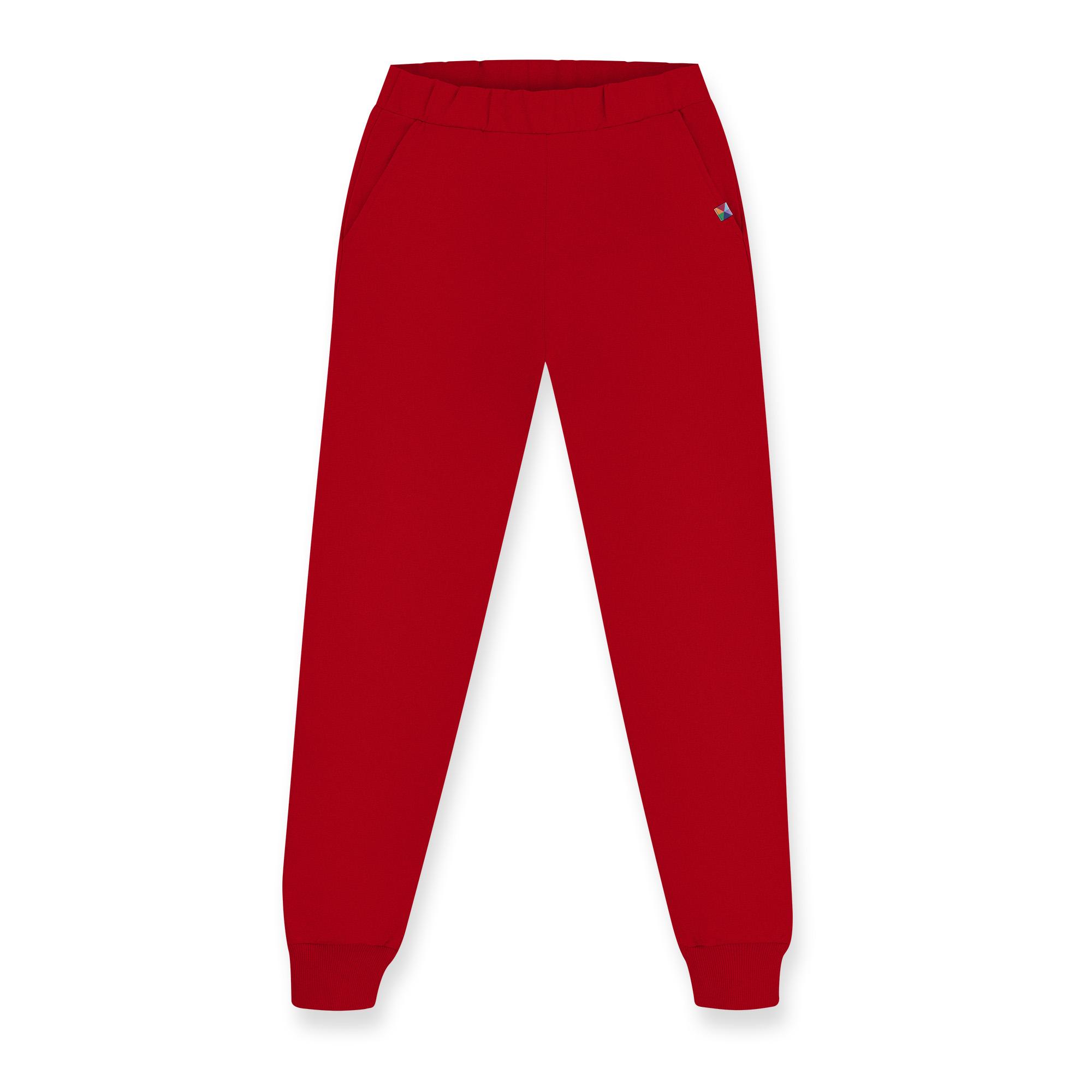 Czerwone spodnie dresowe ze ściągaczem męskie