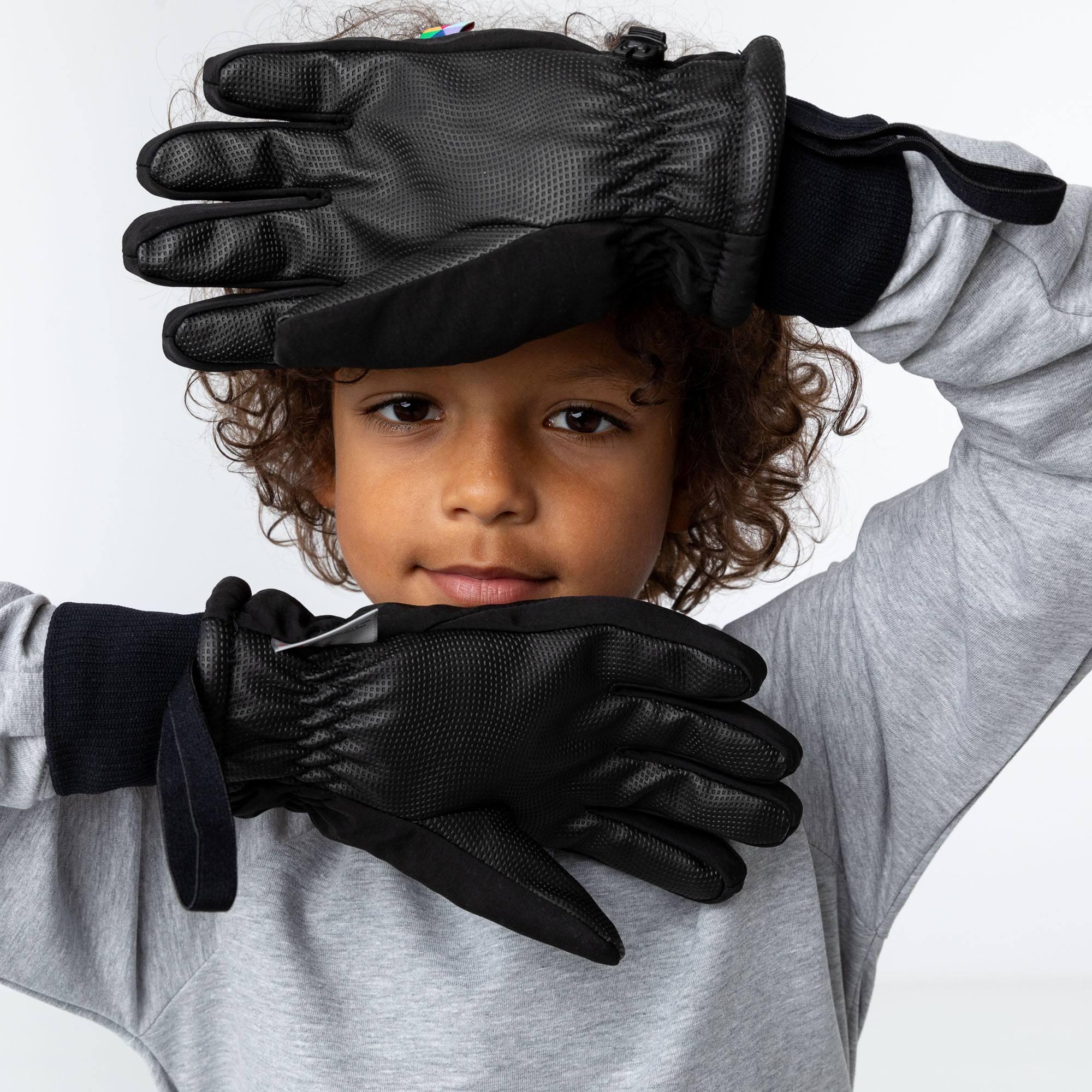 Czarne rękawiczki pięciopalczaste dziecięce