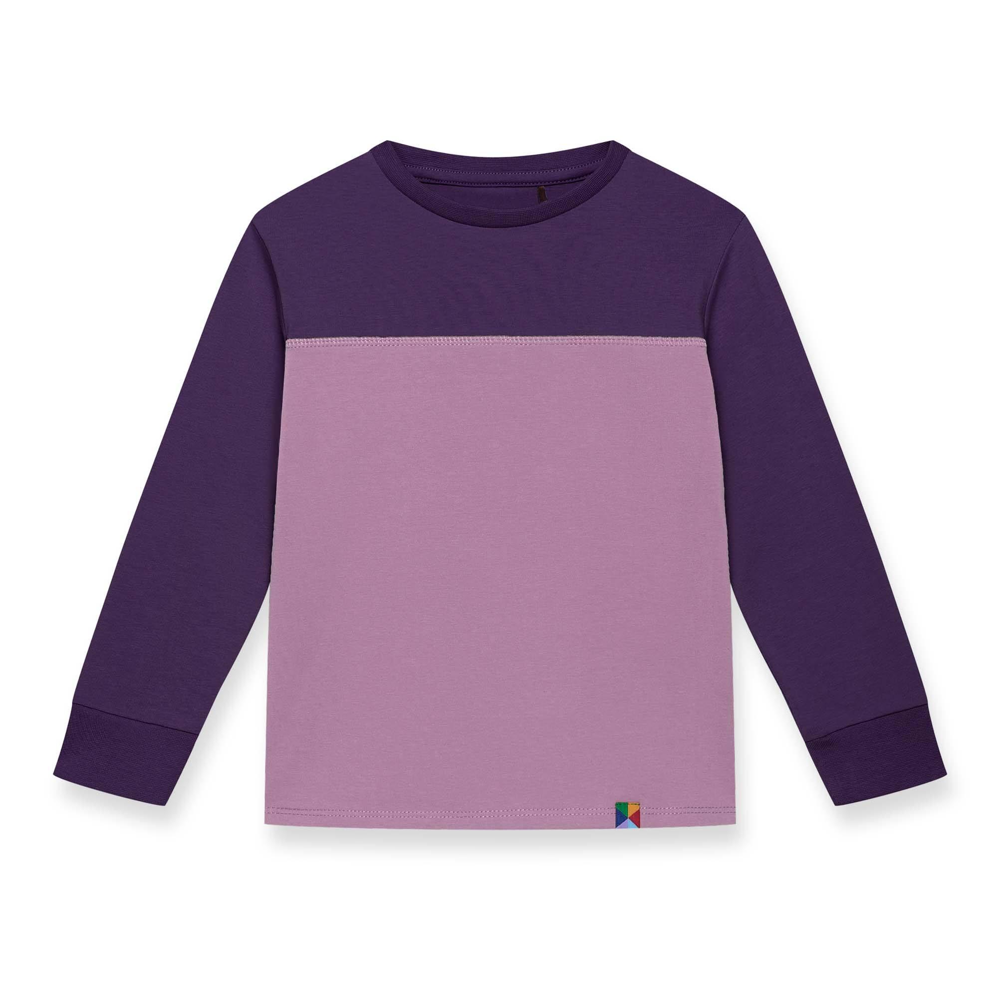 Fioletowo-jasnofioletowa bluzka dwukolorowa