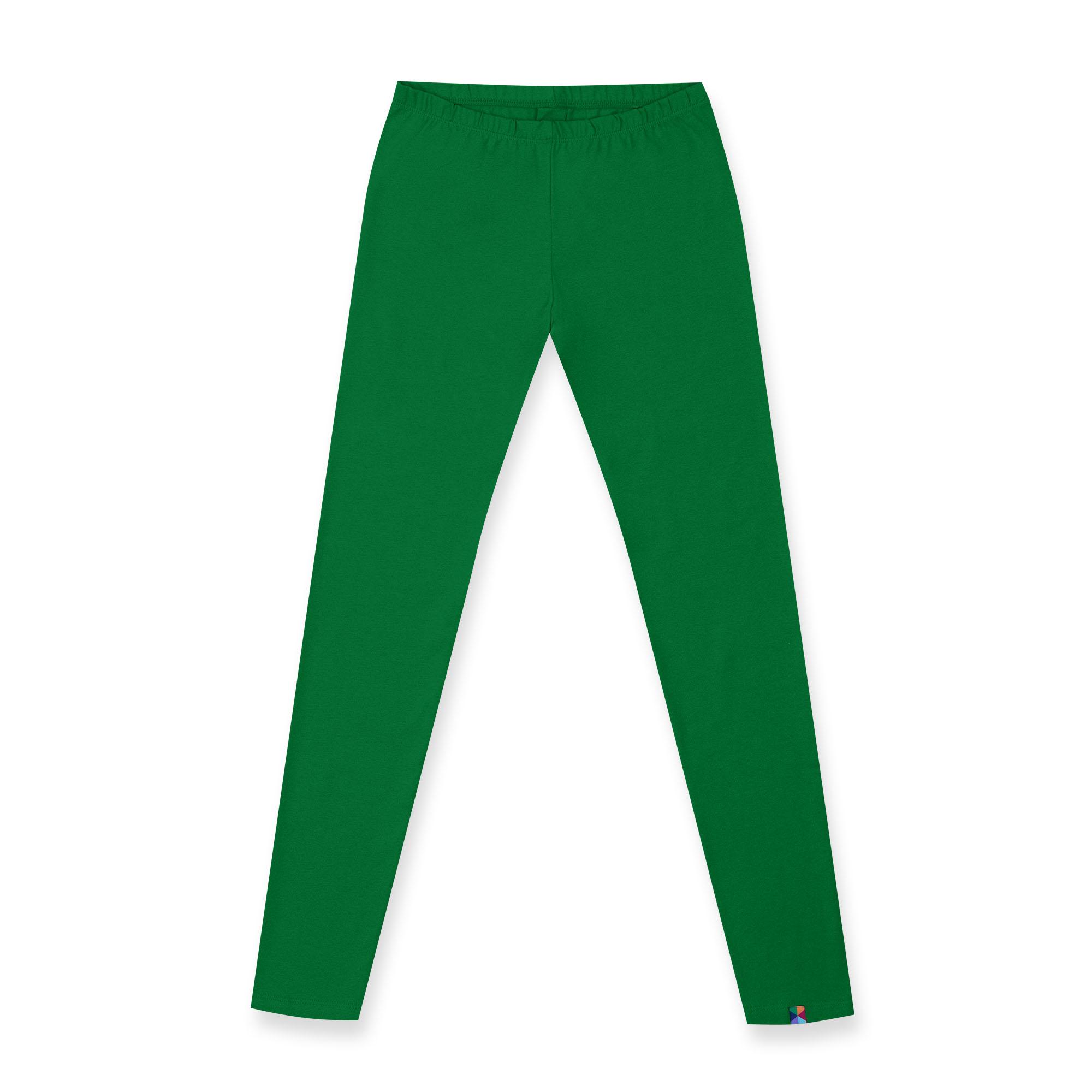 Zielone legginsy z gumką w pasie