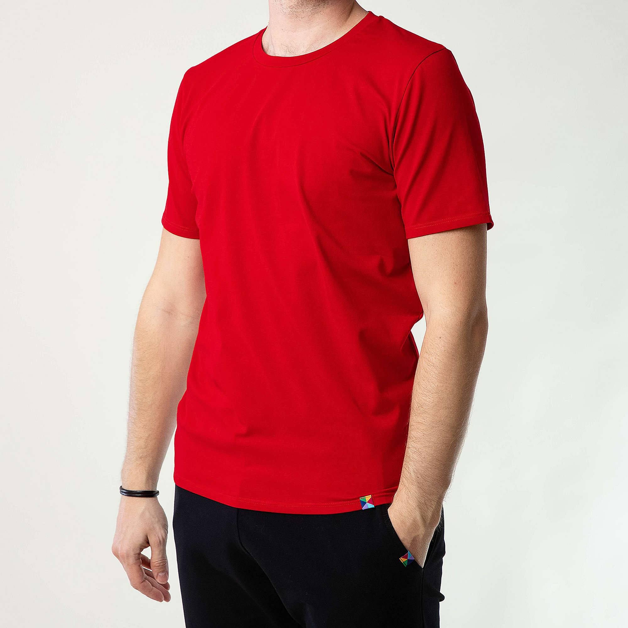 Czerwony T-shirt męski