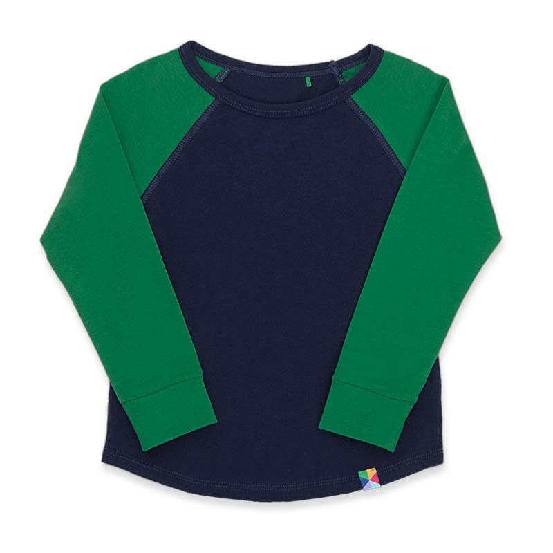 Granatowo-zielona koszulka baseball