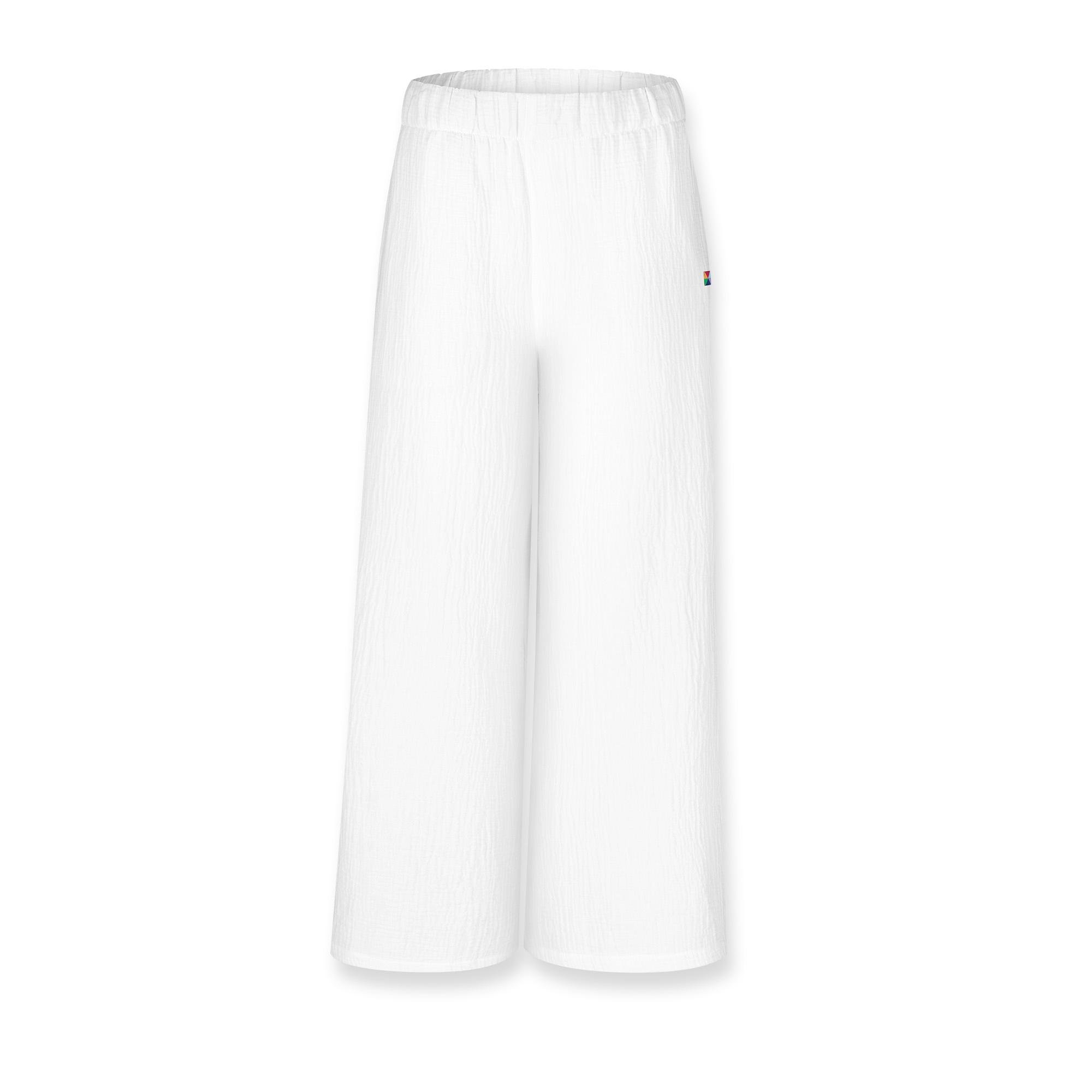 Białe spodnie muślinowe damskie