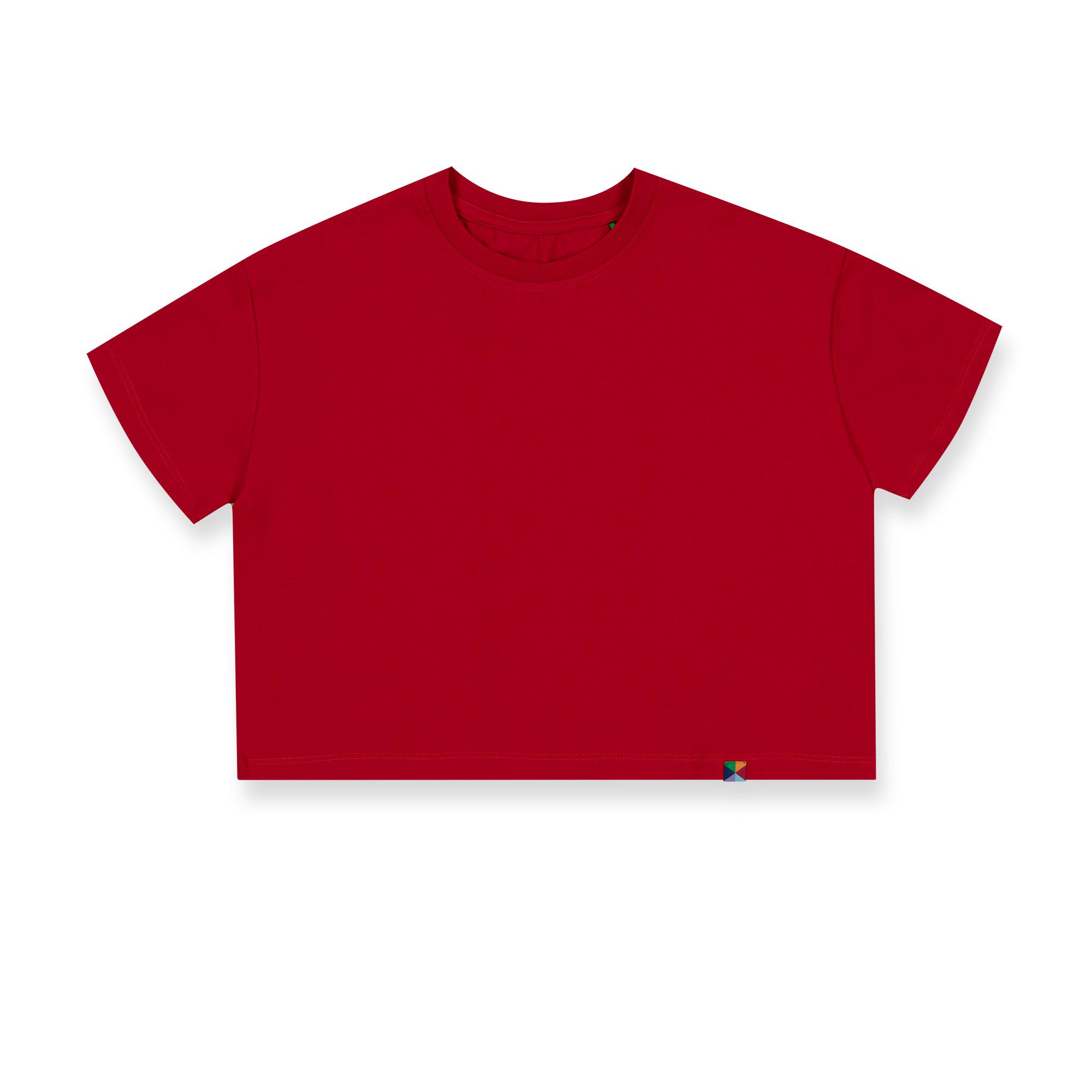 Czerwony t-shirt o luźnym kroju