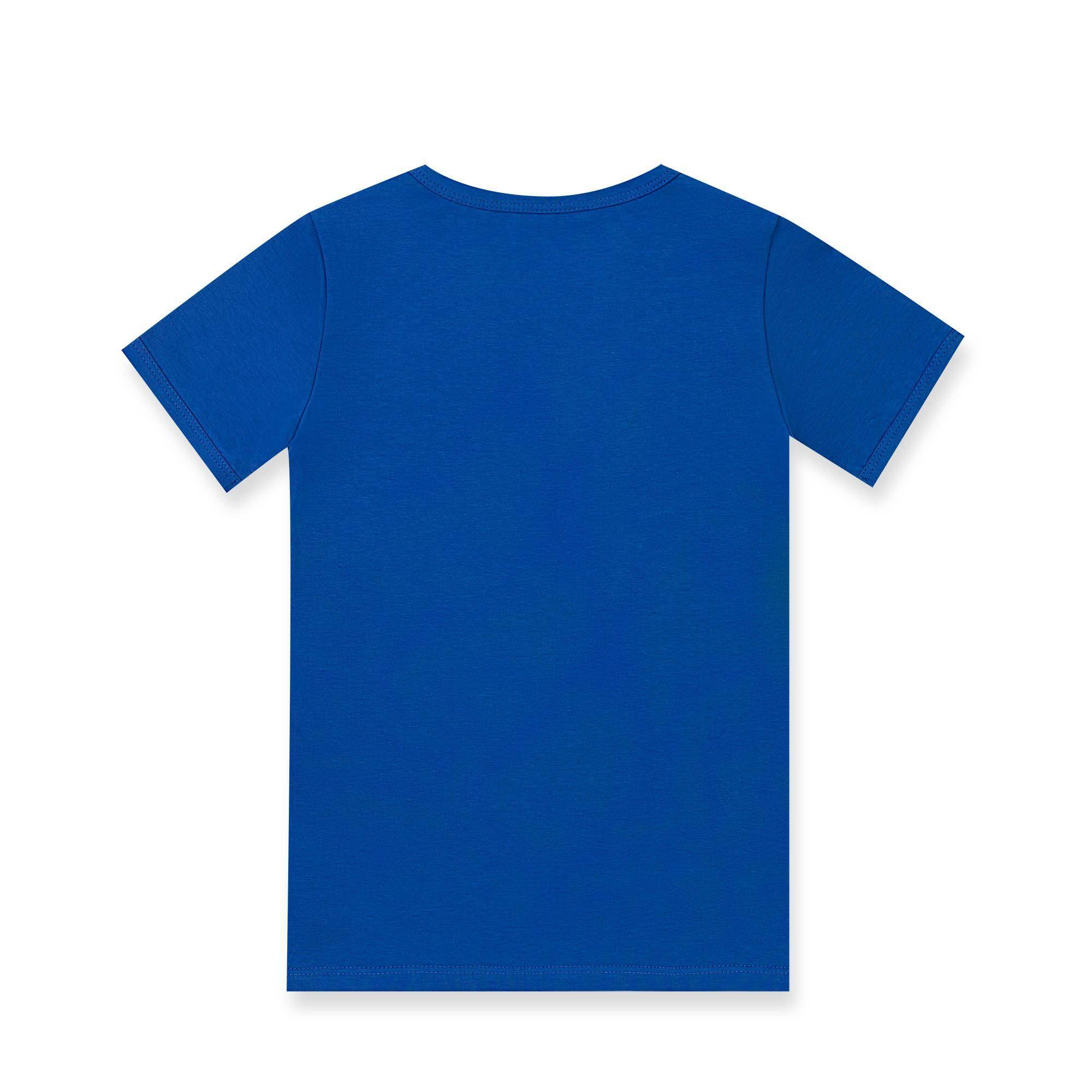 Błękitno-niebieska koszulka dwukolorowa niemowlęca