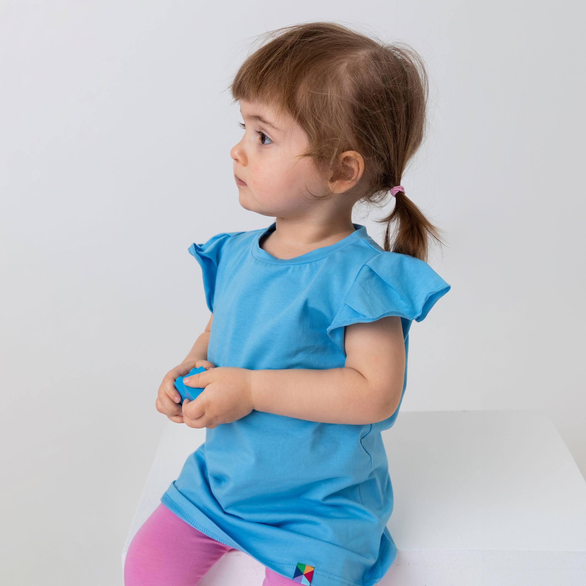 Pastelowoniebieska tunika z krótkim rękawem niemowlęca