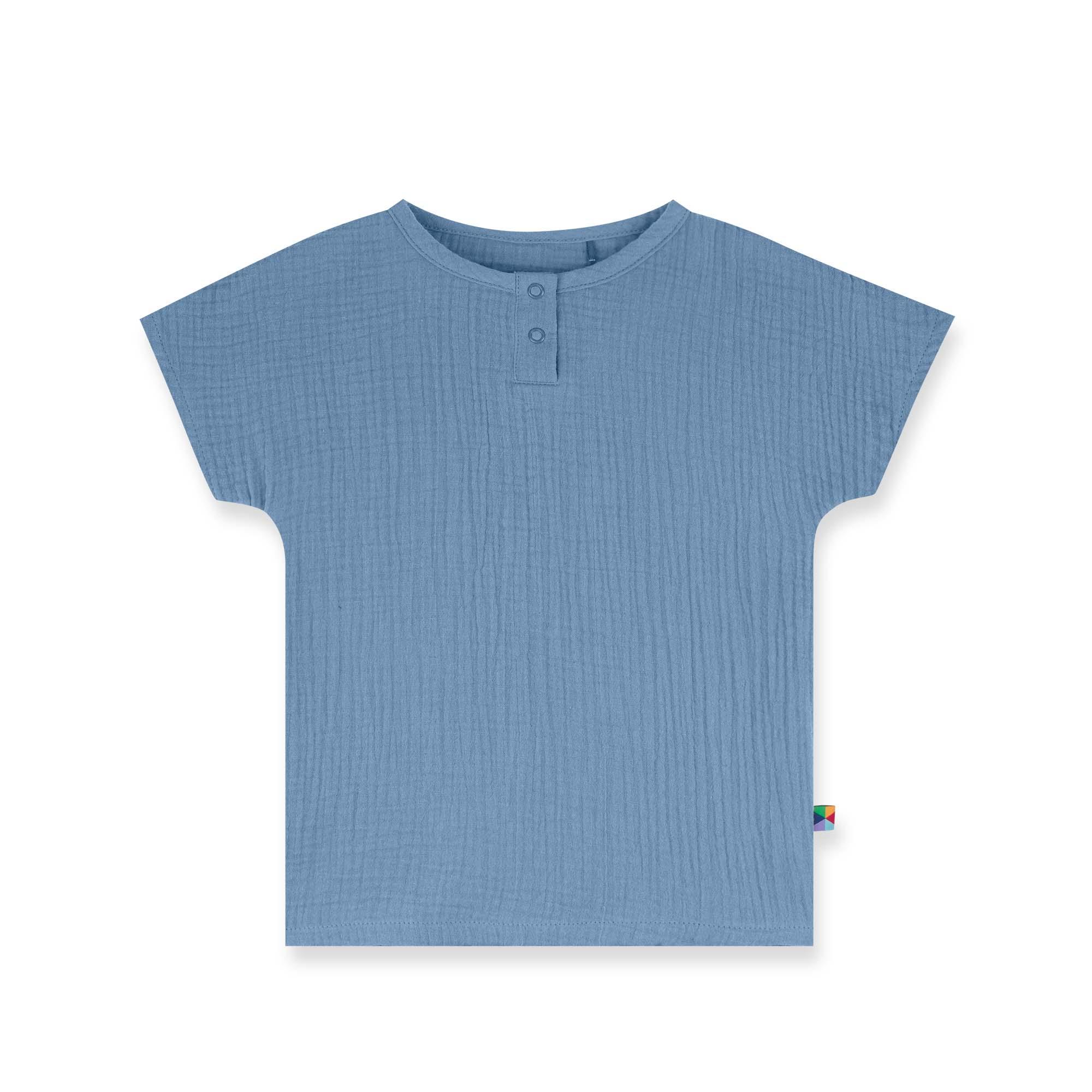 Błękitna koszulka muślinowa niemowlęca