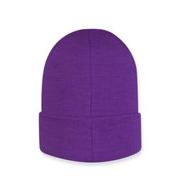 Fioletowa czapka z wełny merino o drobnym splocie