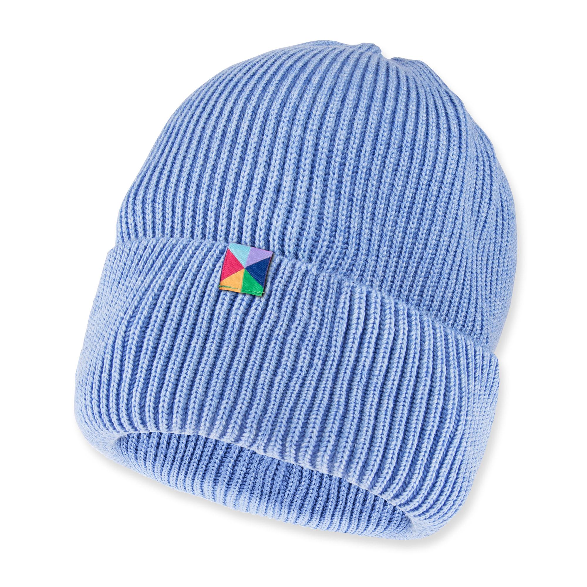 Błękitna czapka z wełny merino