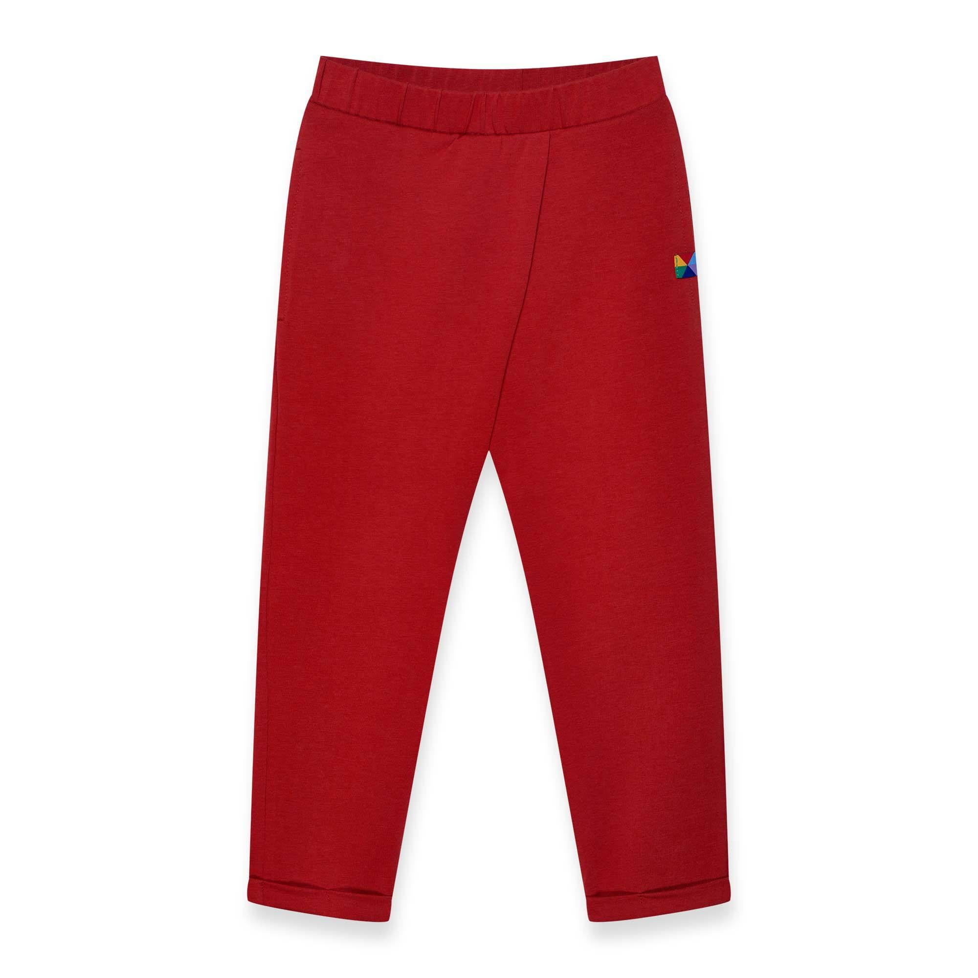 Czerwone spodnie z zakładką