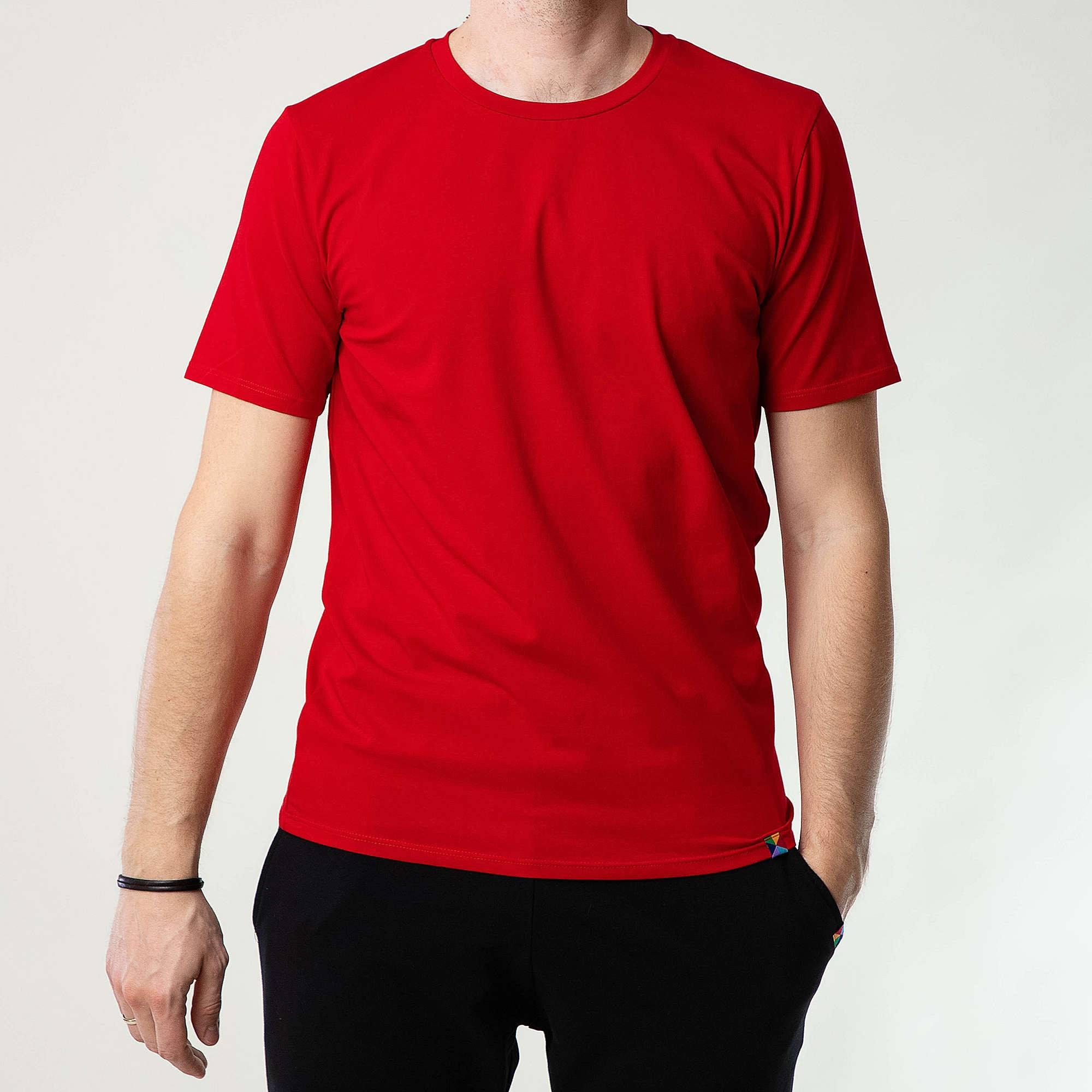 Czerwony T-shirt męski
