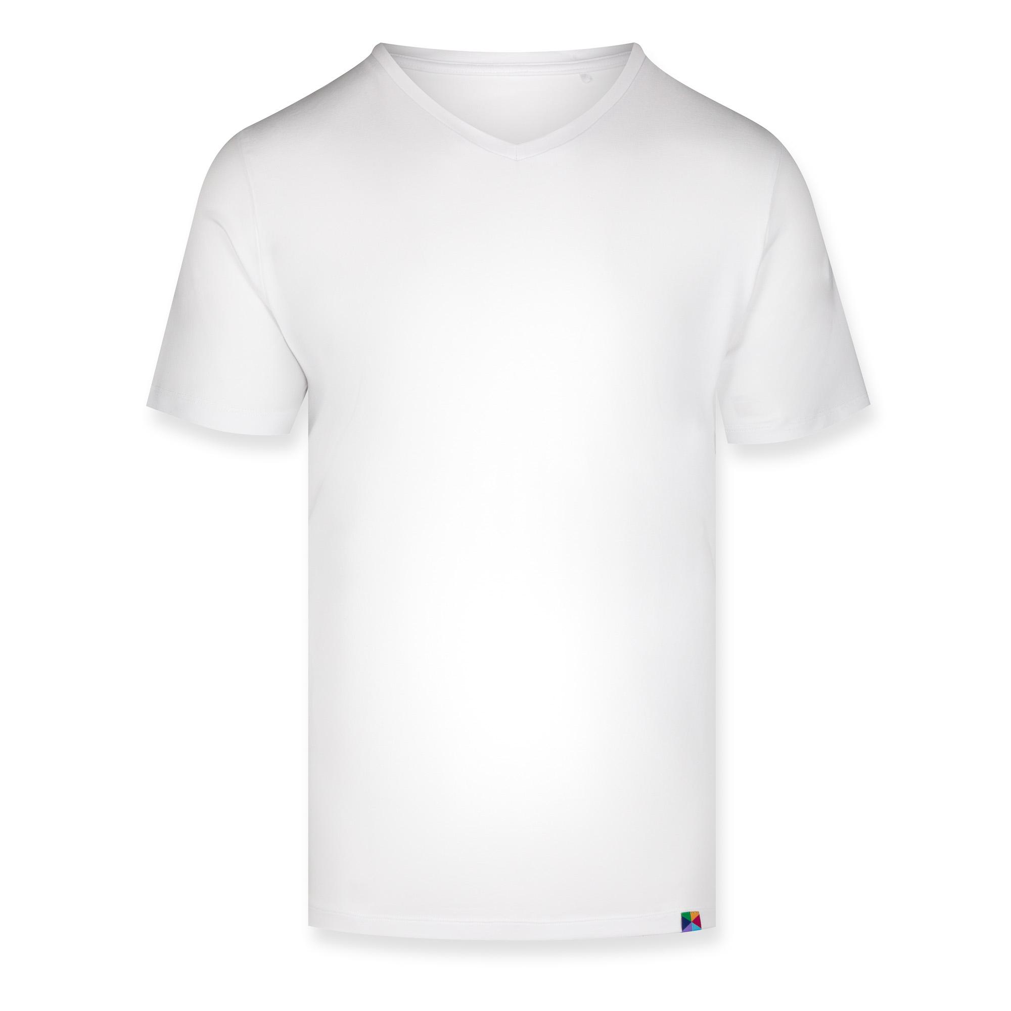 Biały t-shirt w serek męski