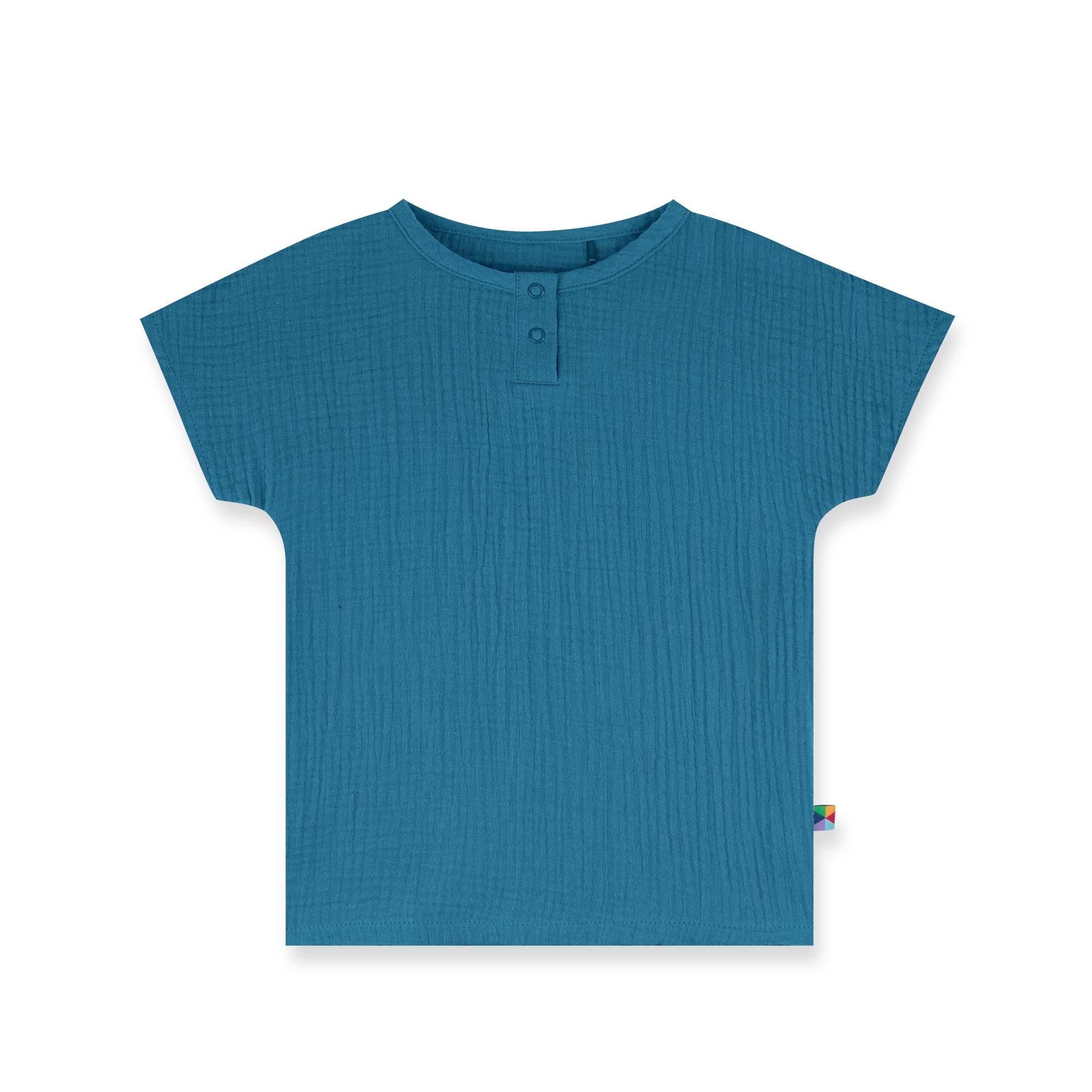 Niebieska koszulka muślinowa niemowlęca