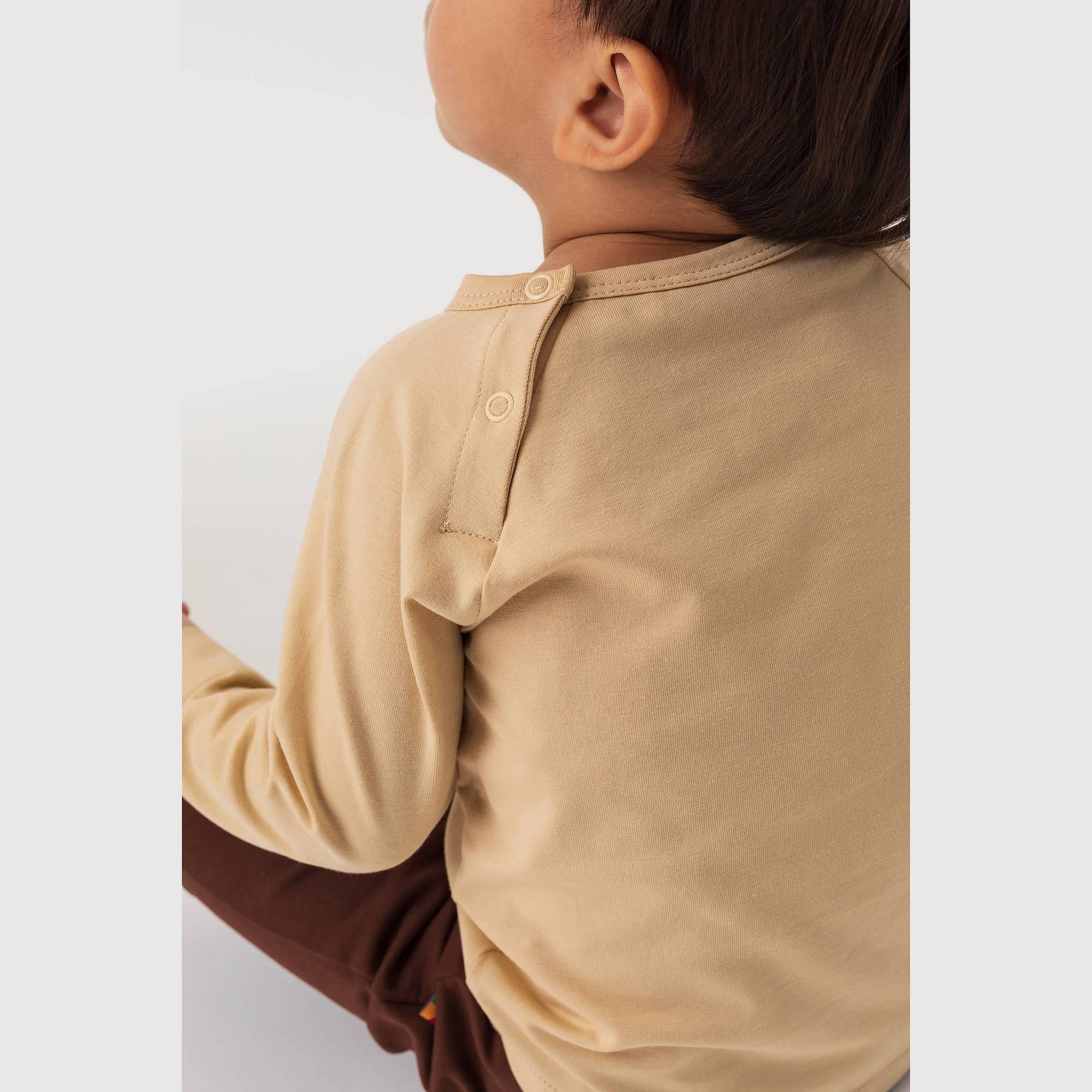 Beżowa koszulka z długim rękawem niemowlęca