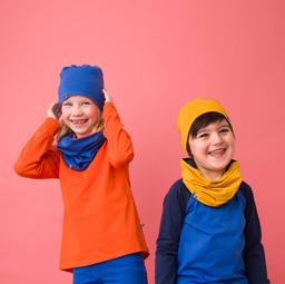 Pomarańczowo-niebieska czapka dwustronna