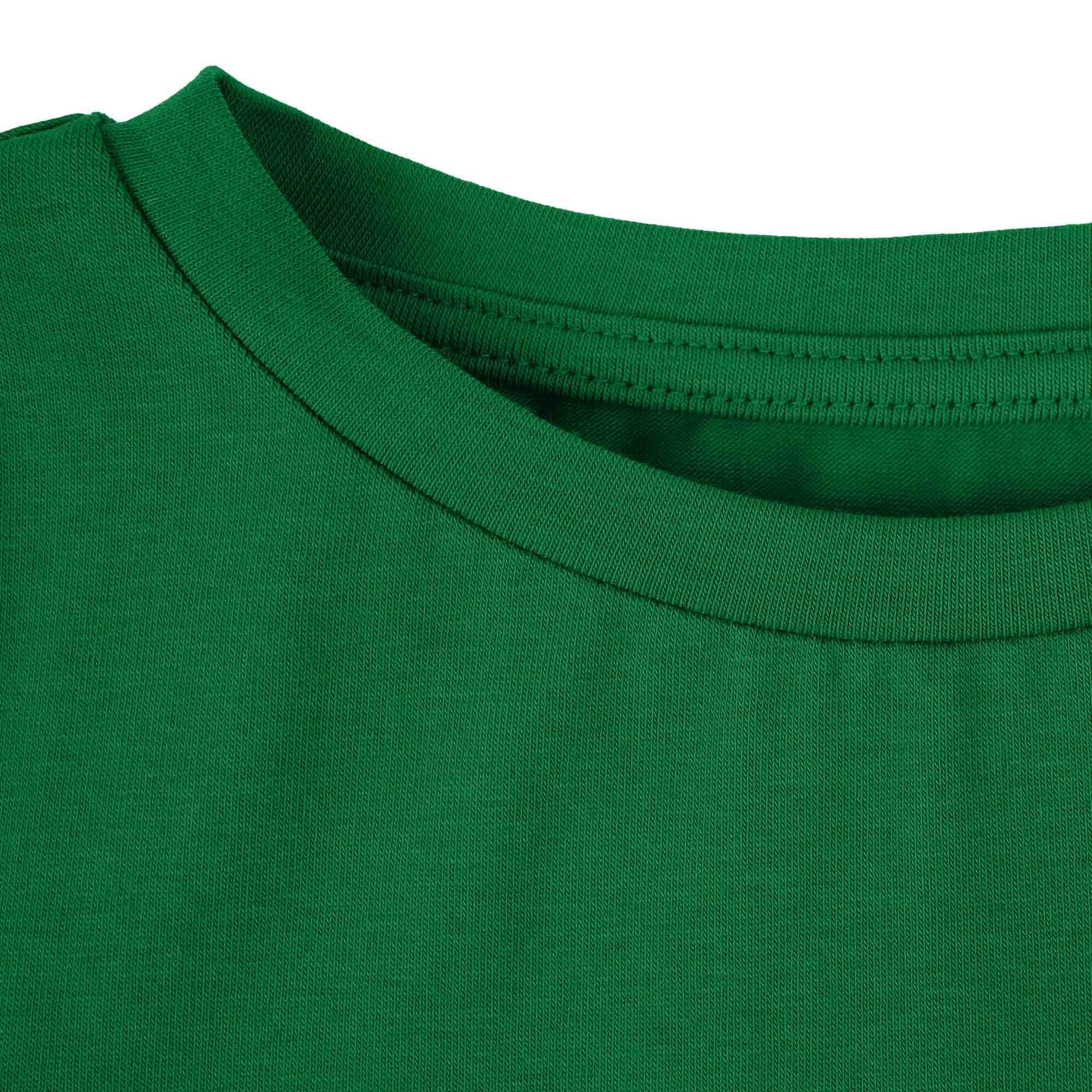 Zielona bluzka z falbanką z krótkim rękawem