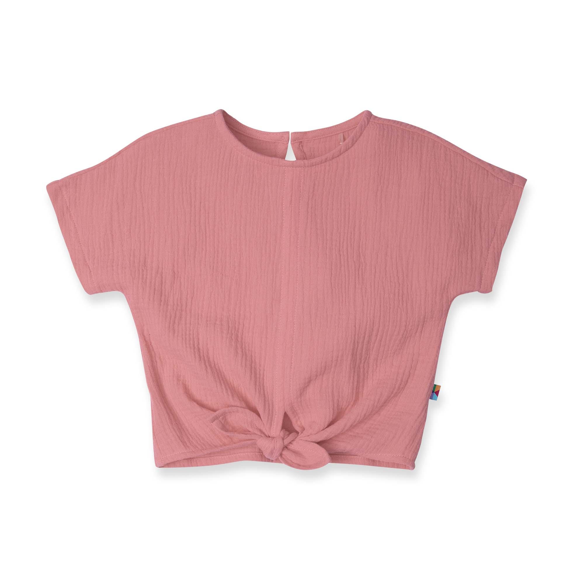 Różowa bluzka wiązana muślinowa