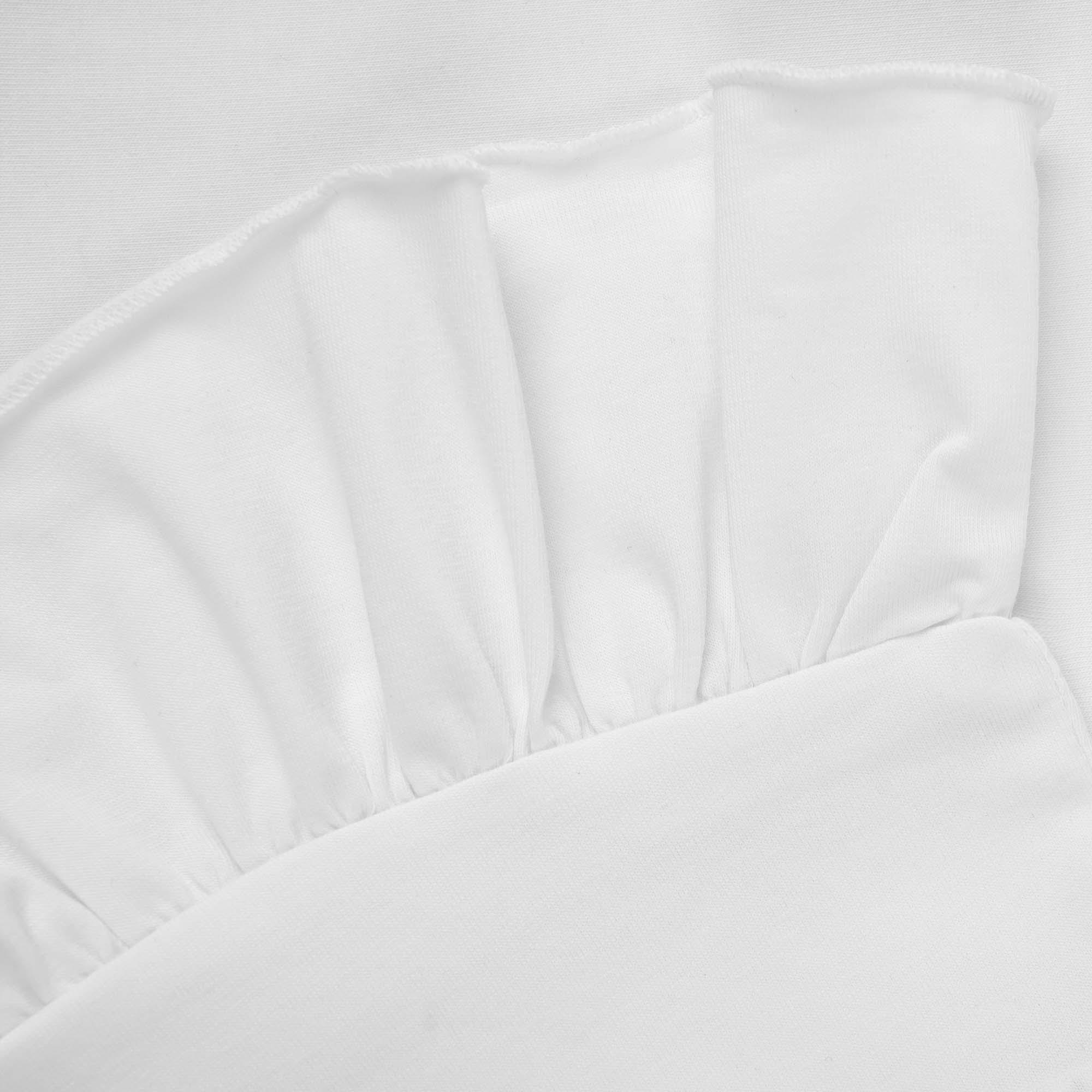 Biała bluzka z falbanką z krótkim rękawem