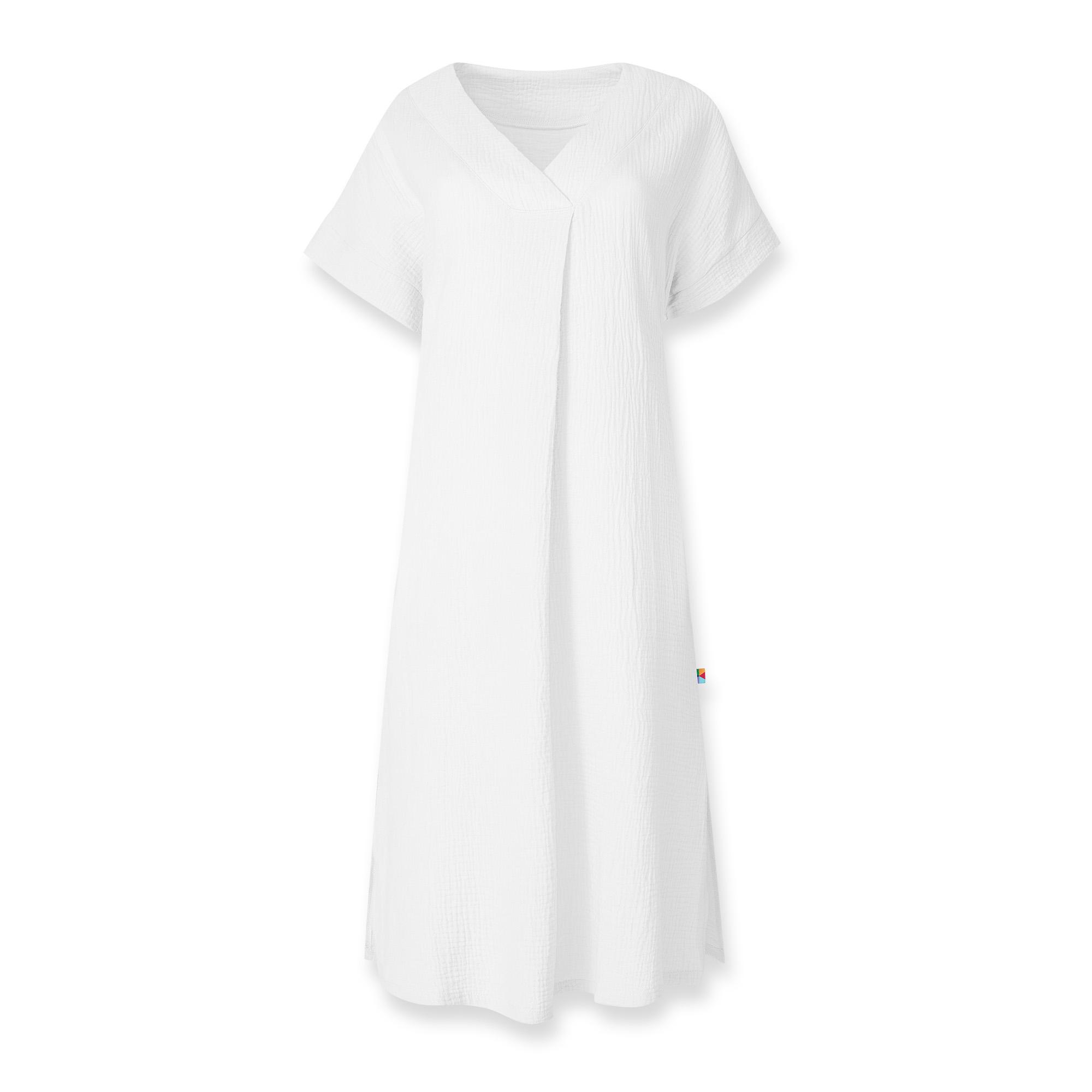 Biała luźna sukienka z muślinu damska