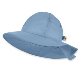 Błękitny kapelusz z rondem damski