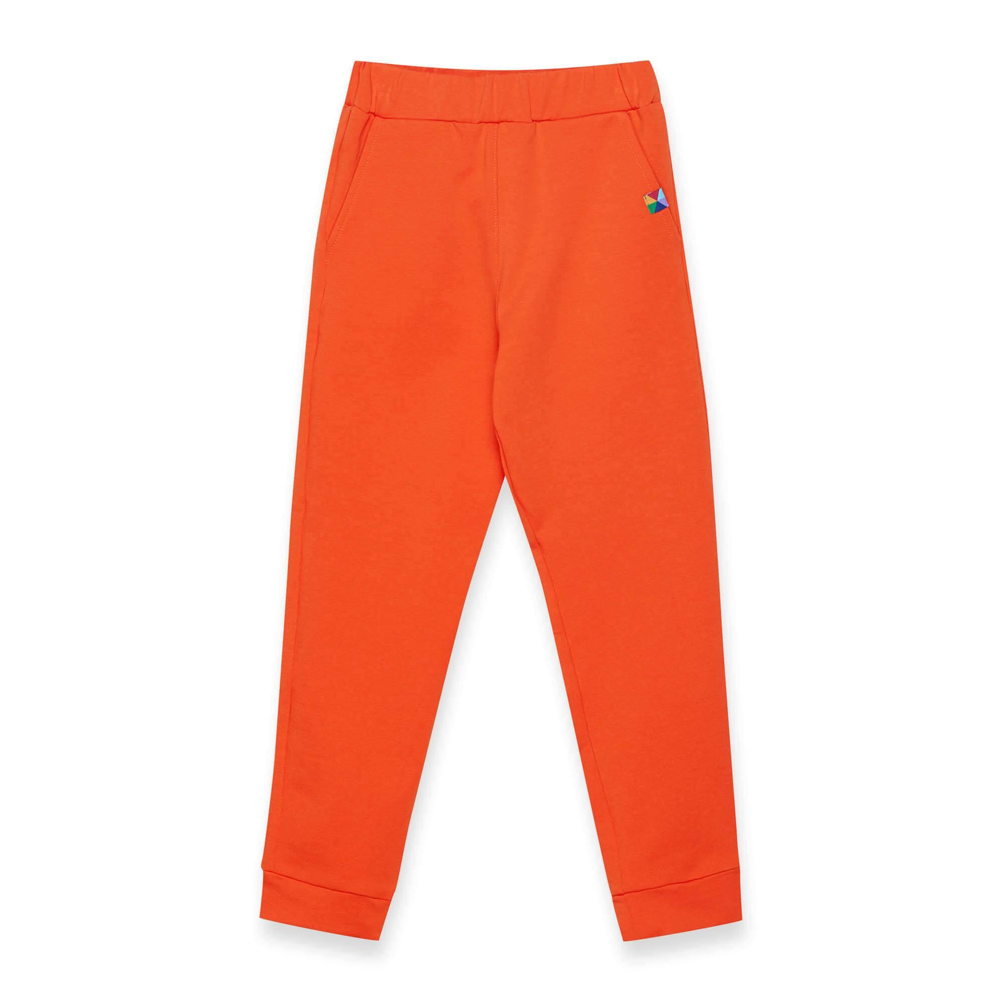 Pomarańczowe spodnie dresowe z kieszenią z tyłu