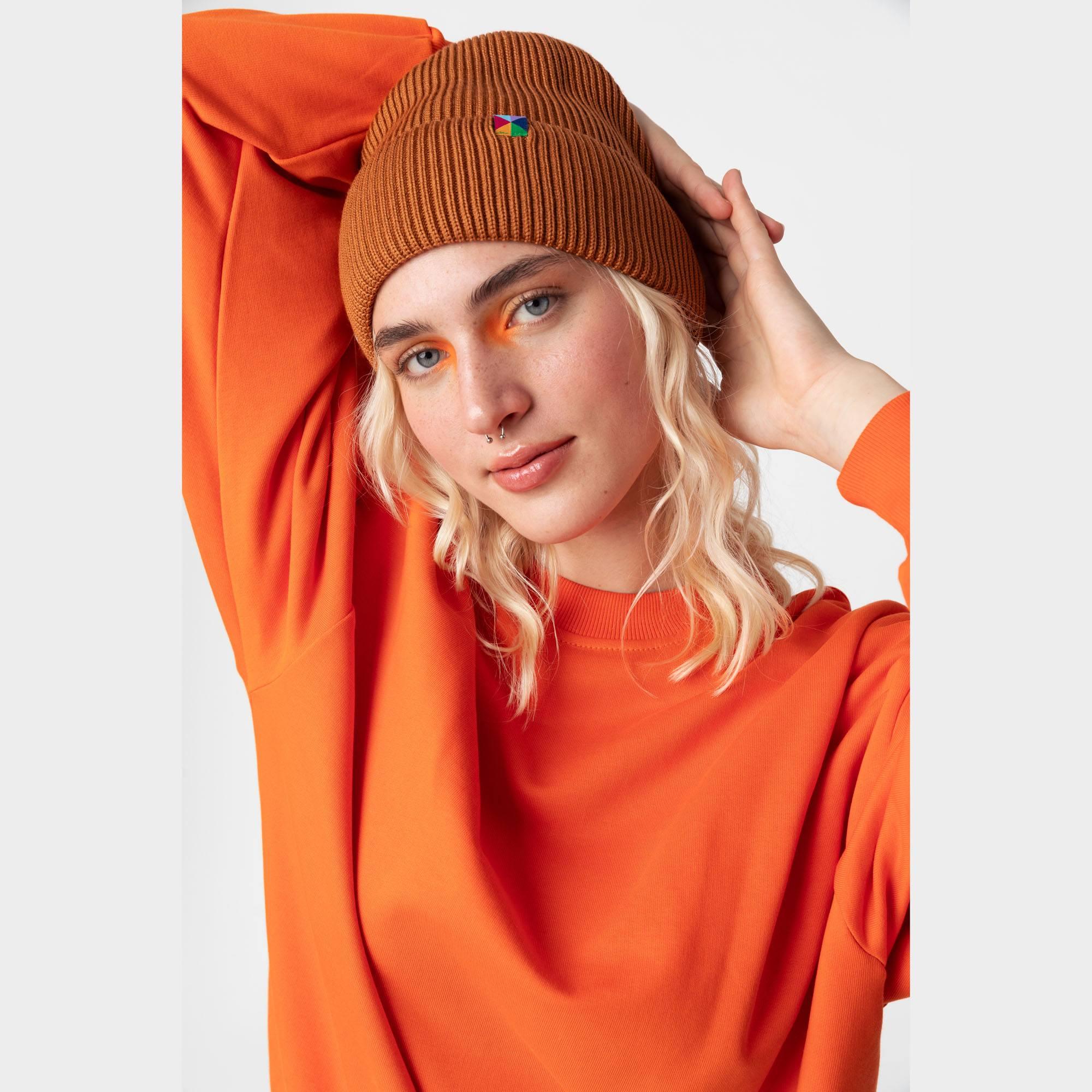 Pomarańczowa bluza przez głowę damska