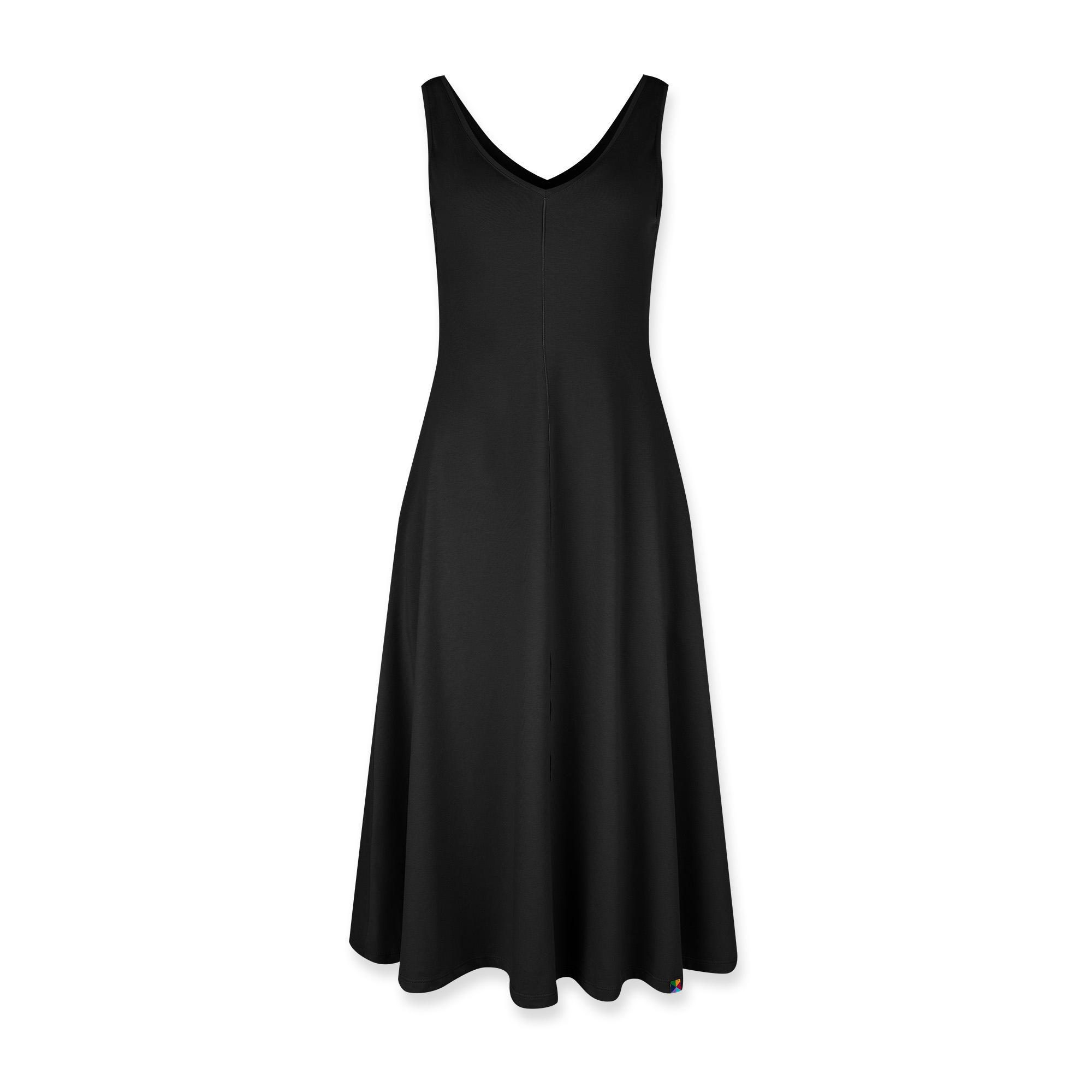 Czarna sukienka midi bez rękawów