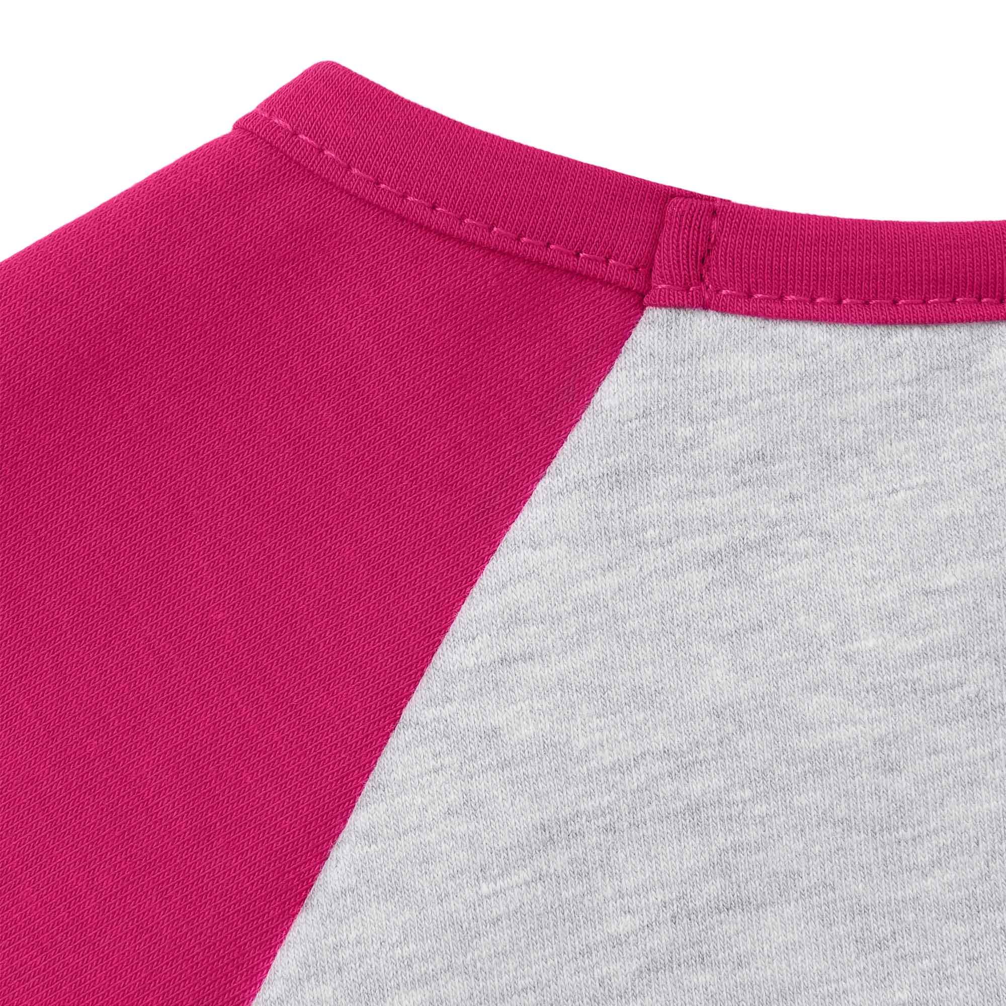 Szaro-różowa koszulka baseball z krótkim rękawem
