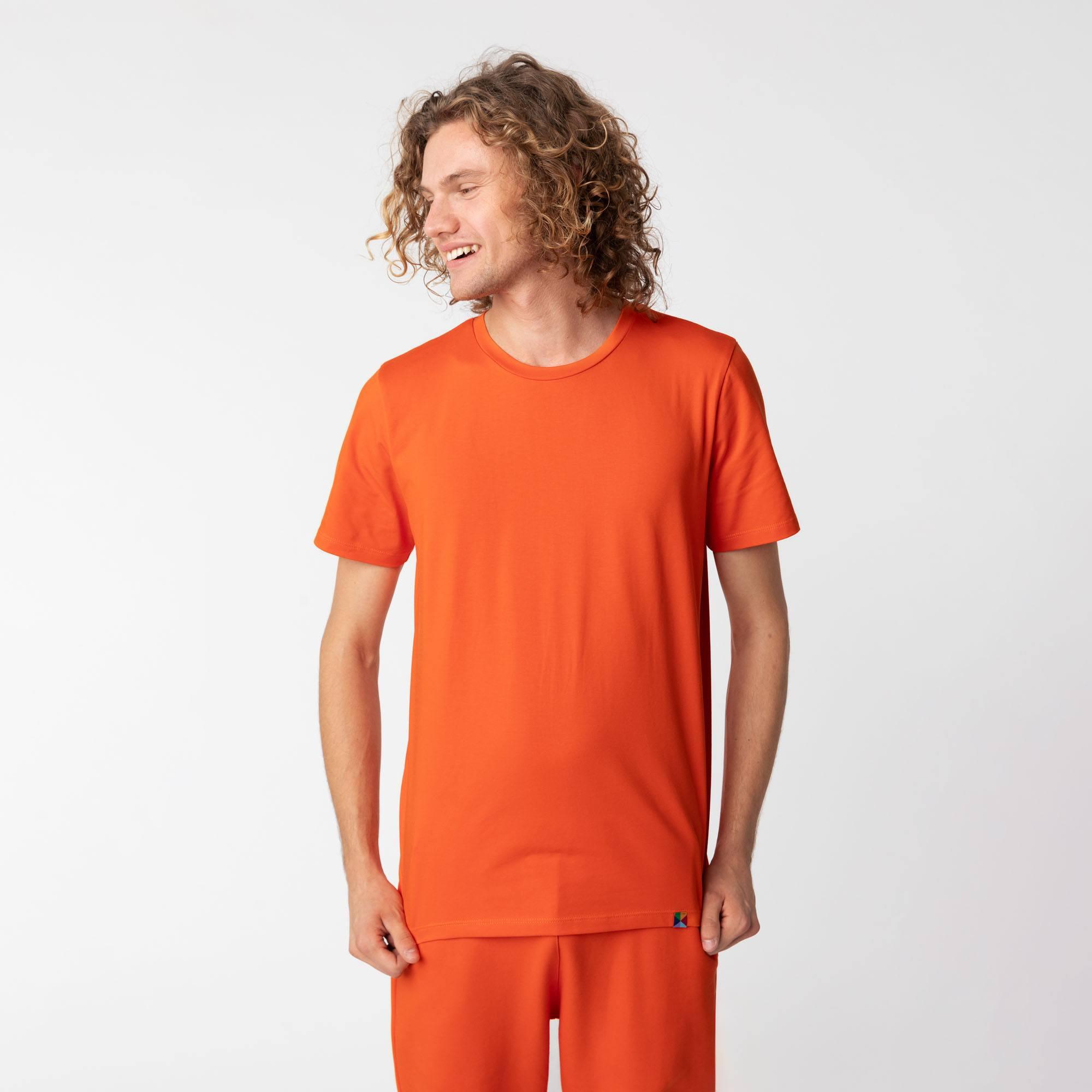 Pomarańczowy T-shirt męski