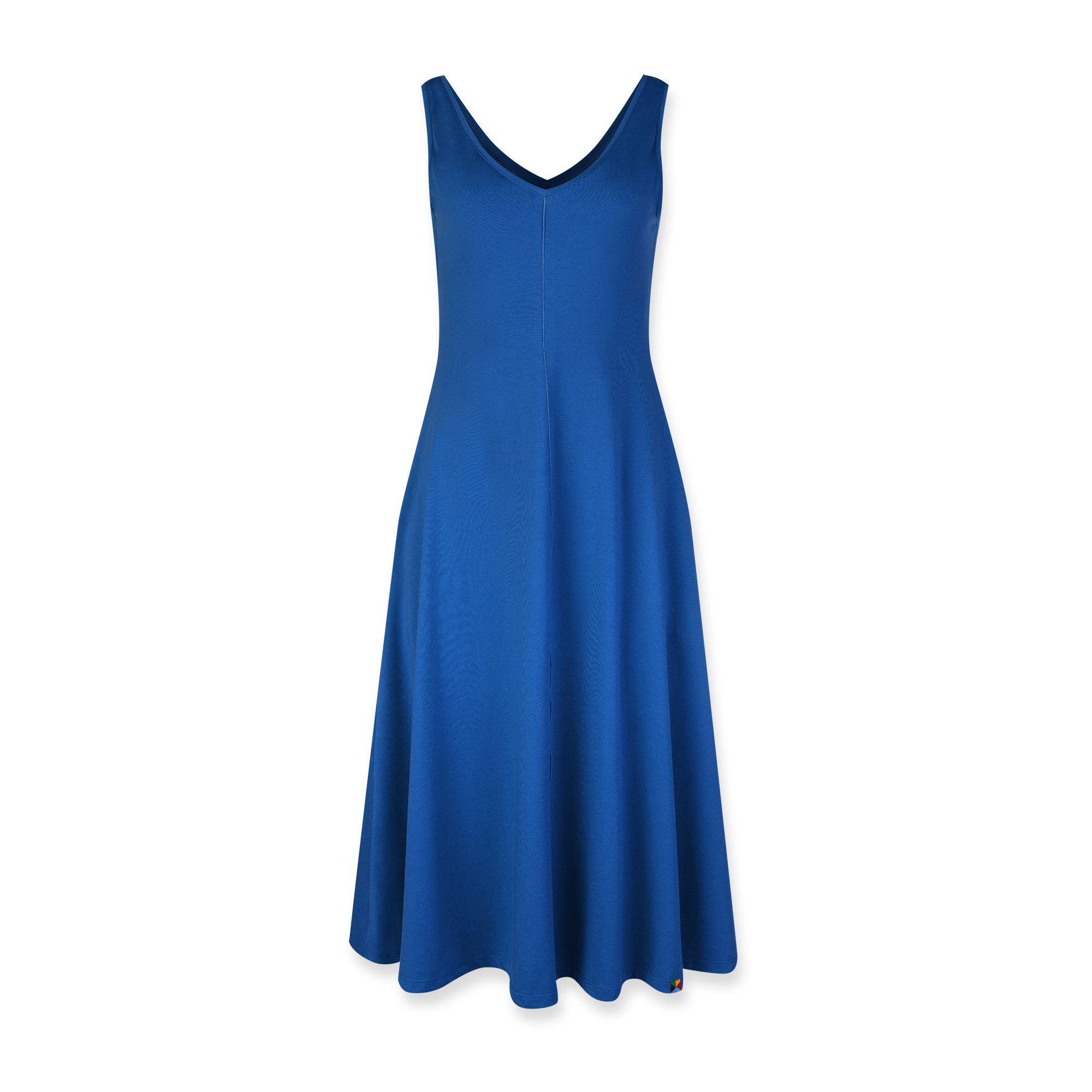 Niebieska sukienka midi bez rekawów