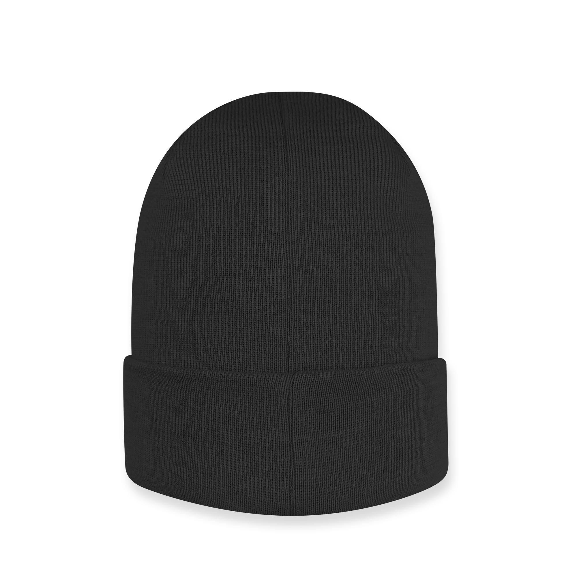 Czarna czapka z wełny merino o drobnym splocie