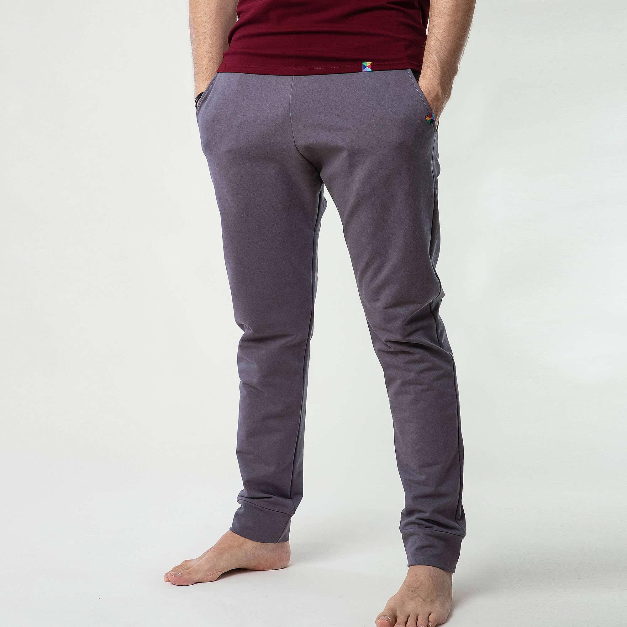 Grafitowe spodnie dresowe męskie