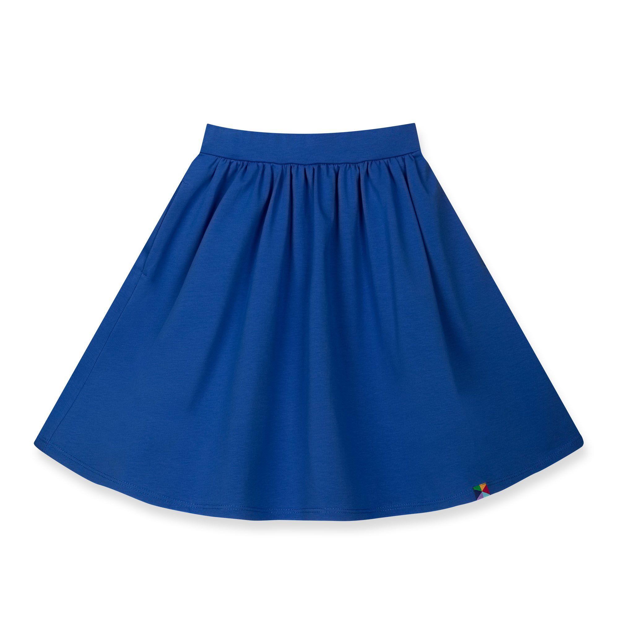 Niebieska spódnica midi z kieszeniami