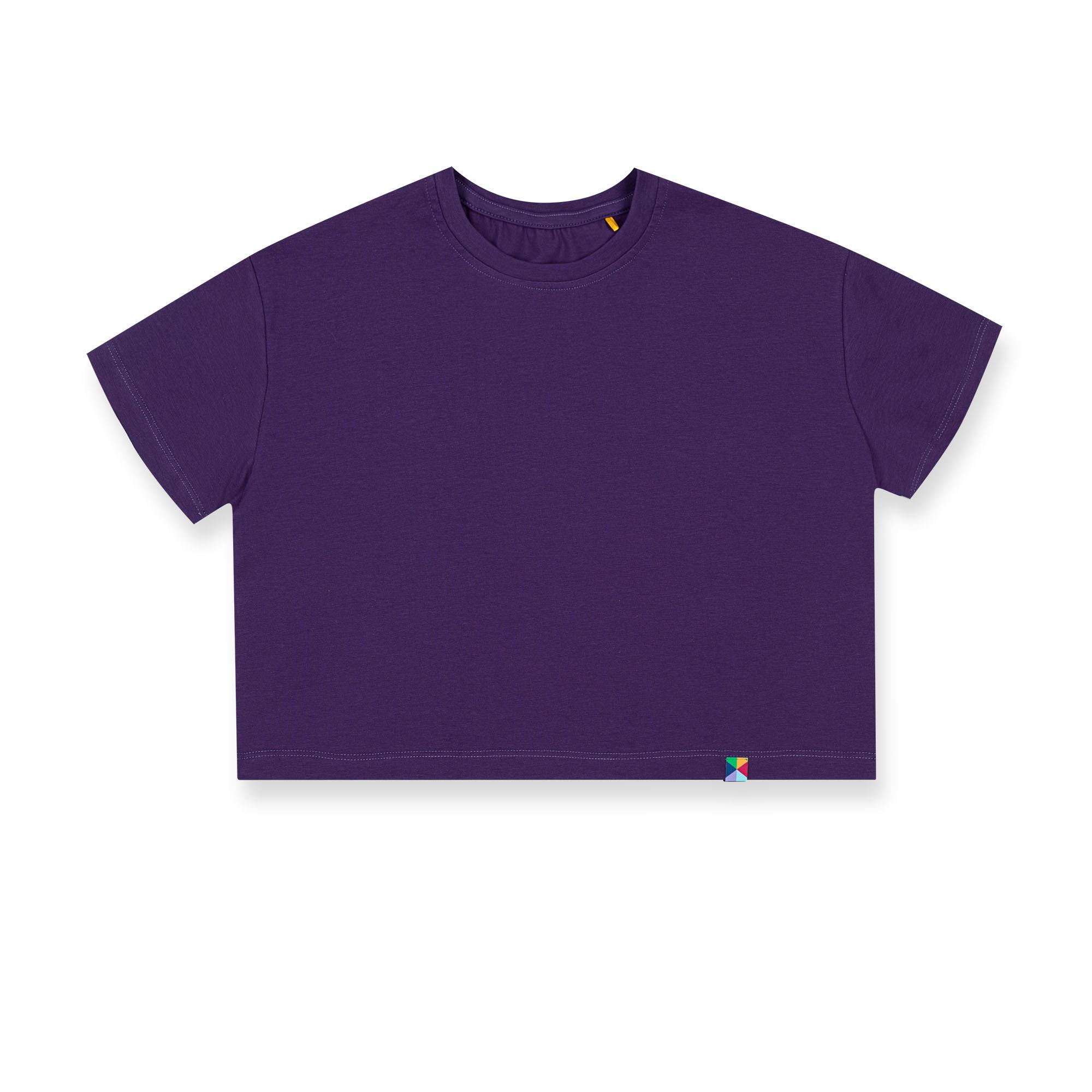 Fioletowy t-shirt o luźnym kroju