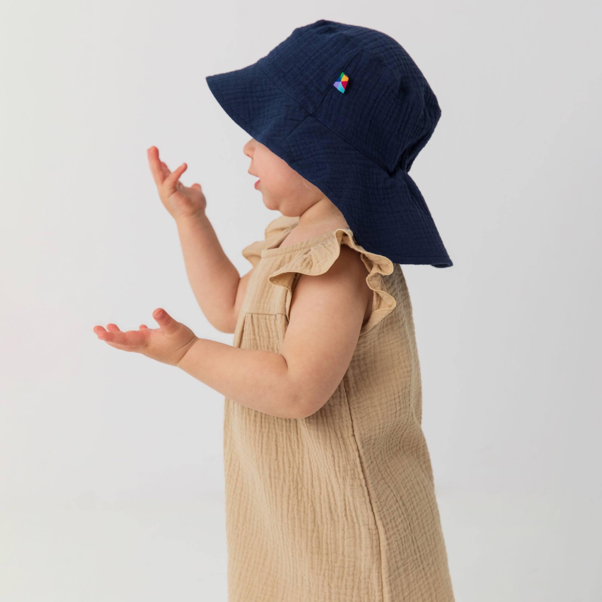 Granatowy kapelusz muślinowy niemowlę