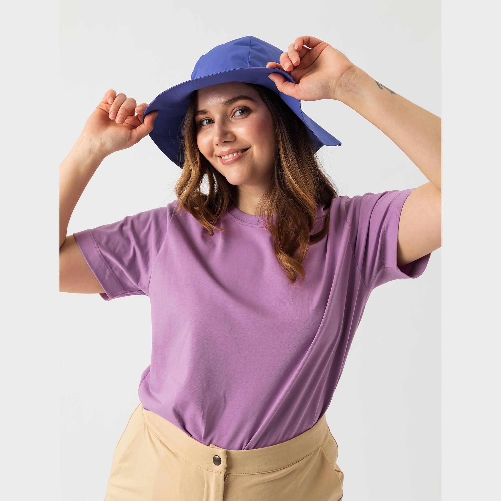 Jasnofioletowa koszulka ze ściągaczem damska