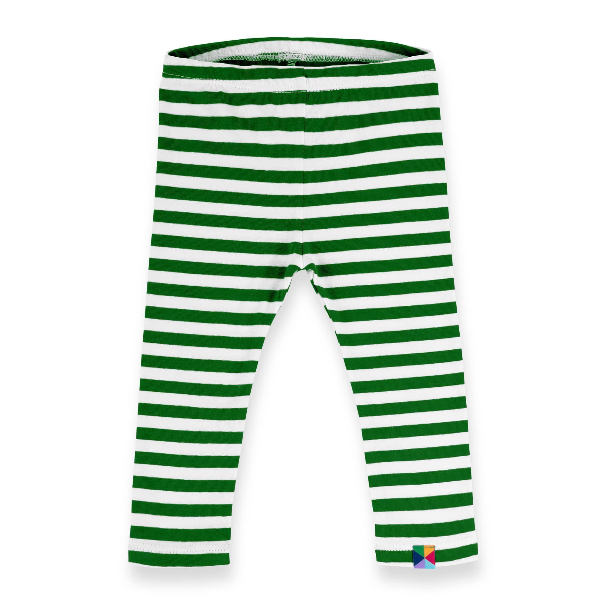 Zielone legginsy w paski