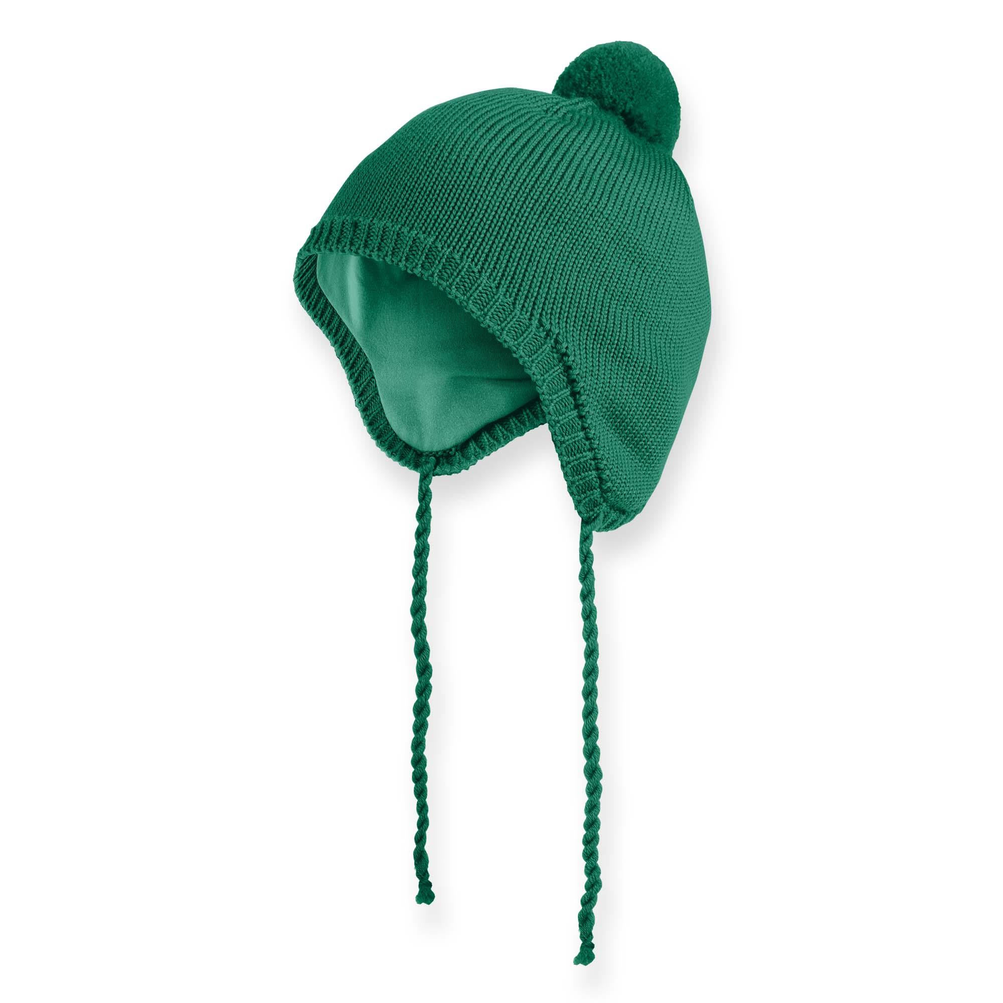 Zielona czapka z wełny merino