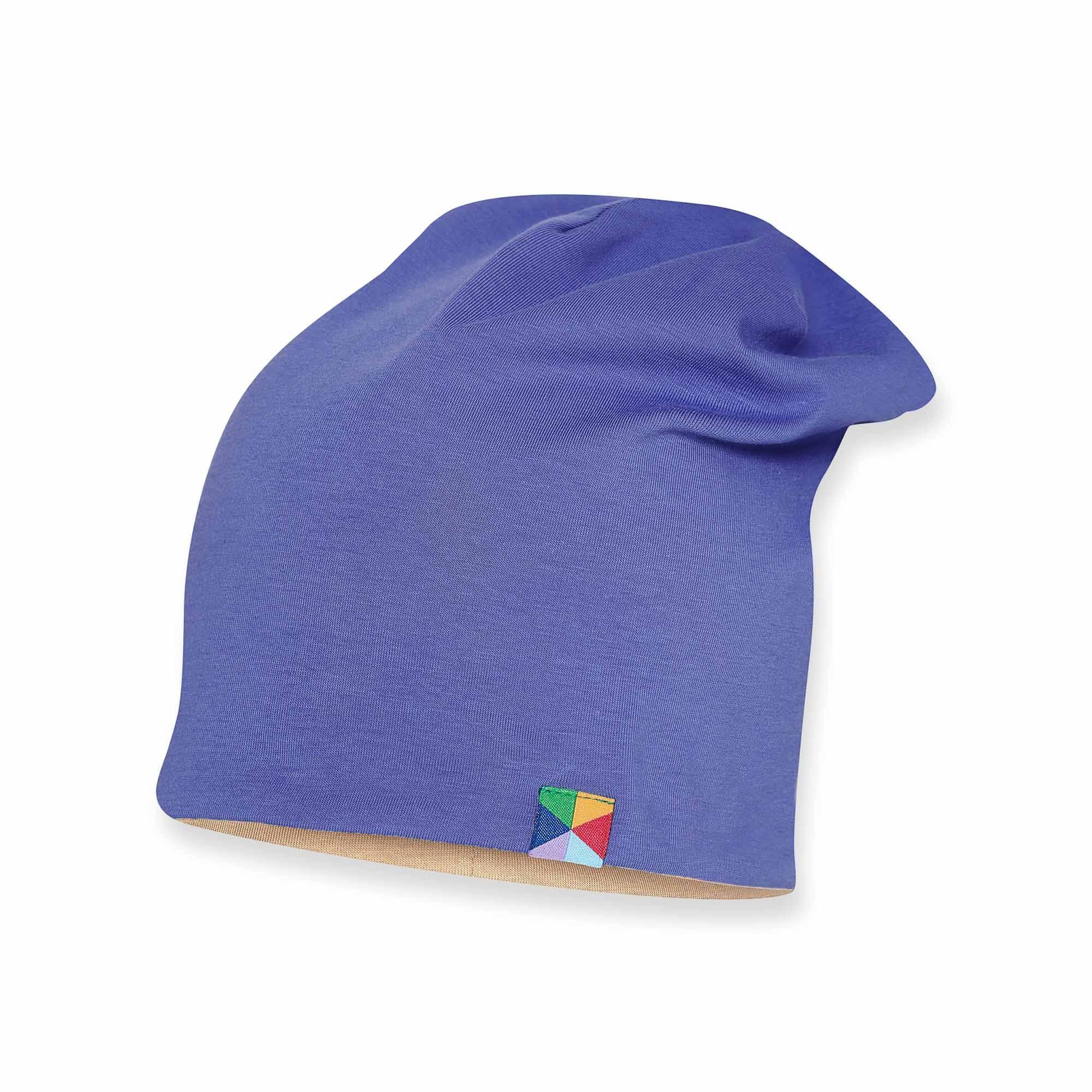 Barwinkowo-beżowa czapka dwustronna Junior